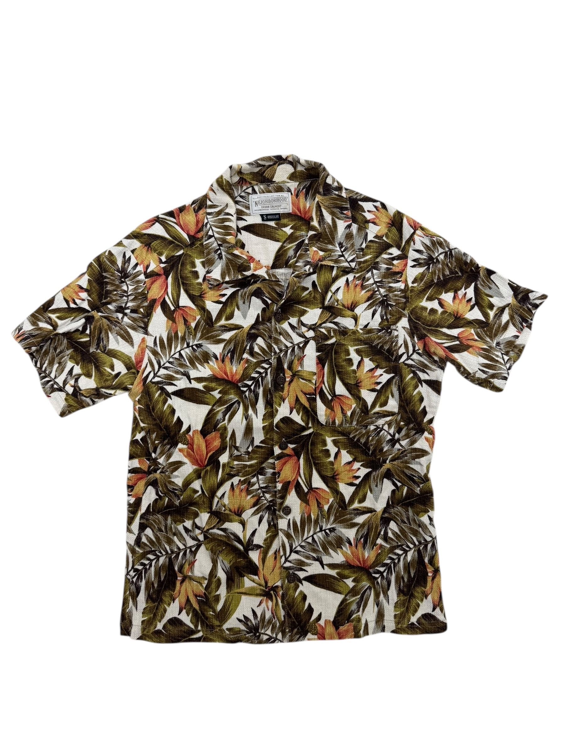 Neighborhood Neighborhood Japan Green Floral Aloha Button Up Shirt Size US S / EU 44-46 / 1 - 1 Thumbnail