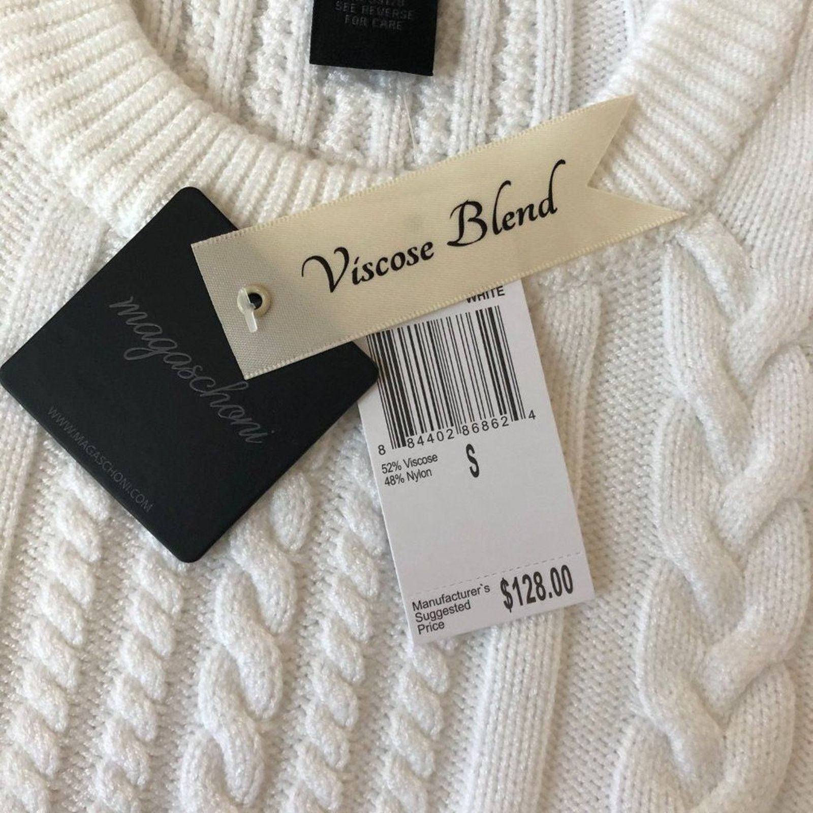Magaschoni Short Sleeve Cable Knit Sweater from MAGASCHONI Size S / US 4 / IT 40 - 8 Thumbnail