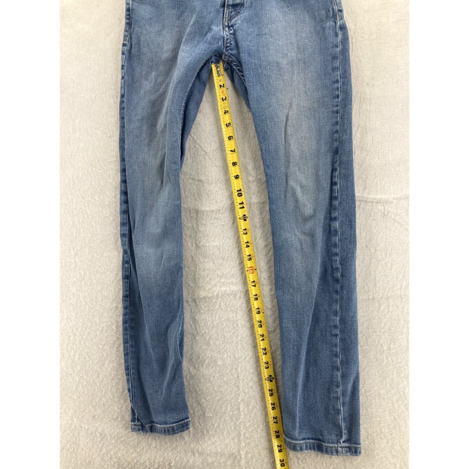 Topman Topman Jeans Womens 30R Blue Mid Rise Skinny Denim with Button Fly, 5-Pocket Design, Regular Fit Size 30" / US 8 / IT 44 - 4 Thumbnail