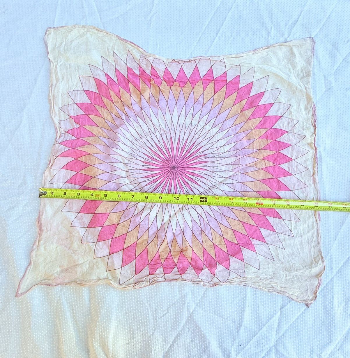 Other UNBRANDED Antique Distressed Geometric Silk Scarf - Archive Size ONE SIZE - 4 Thumbnail