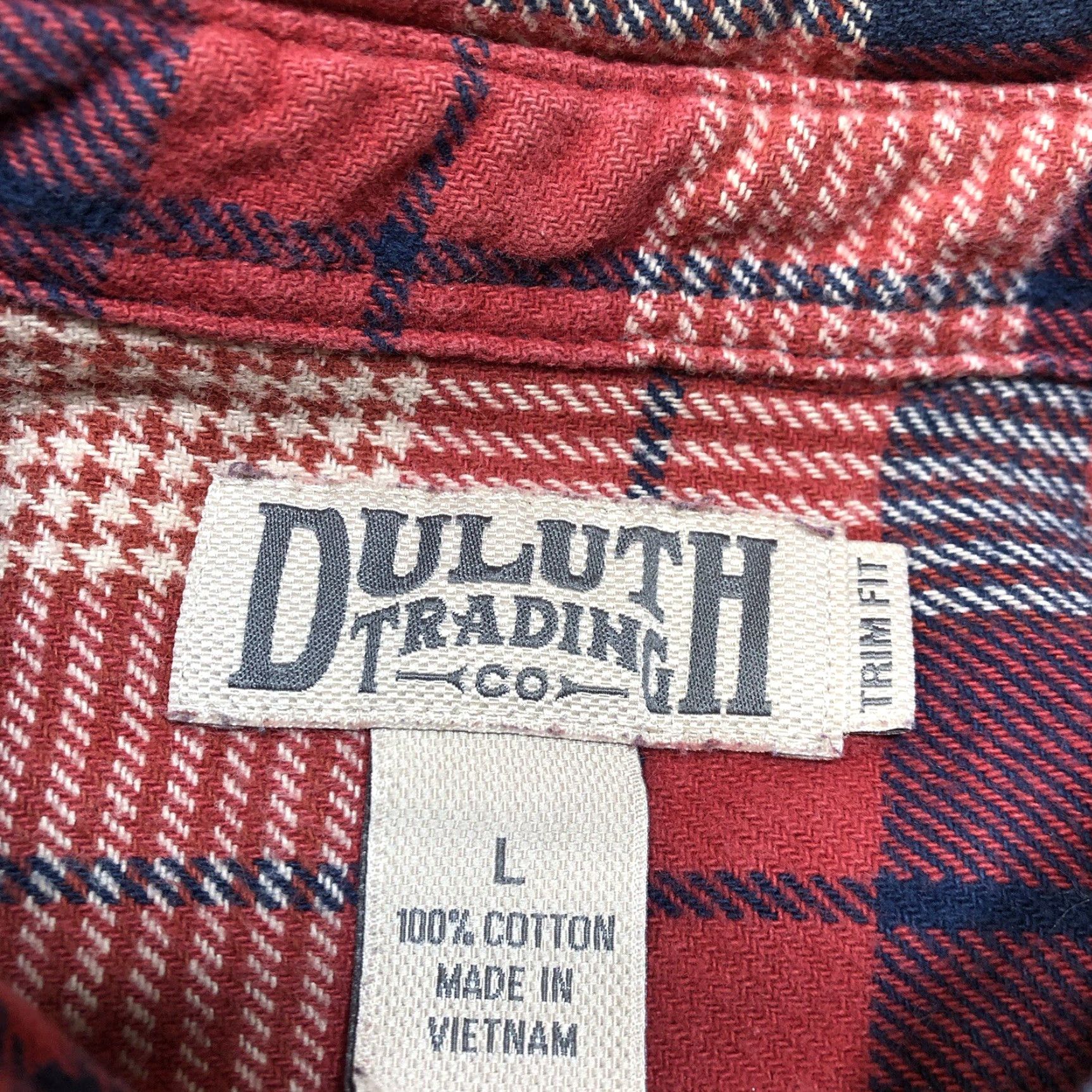 CO Duluth Trim Fit Flannel Shirt Mens Button-Down Plaid Red Blue Size US L / EU 52-54 / 3 - 4 Thumbnail