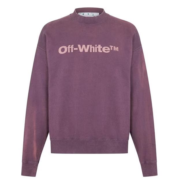 image of Off White O1G2R1Mq0424 Logo Sweatshirts In Purple, Men's (Size Small)