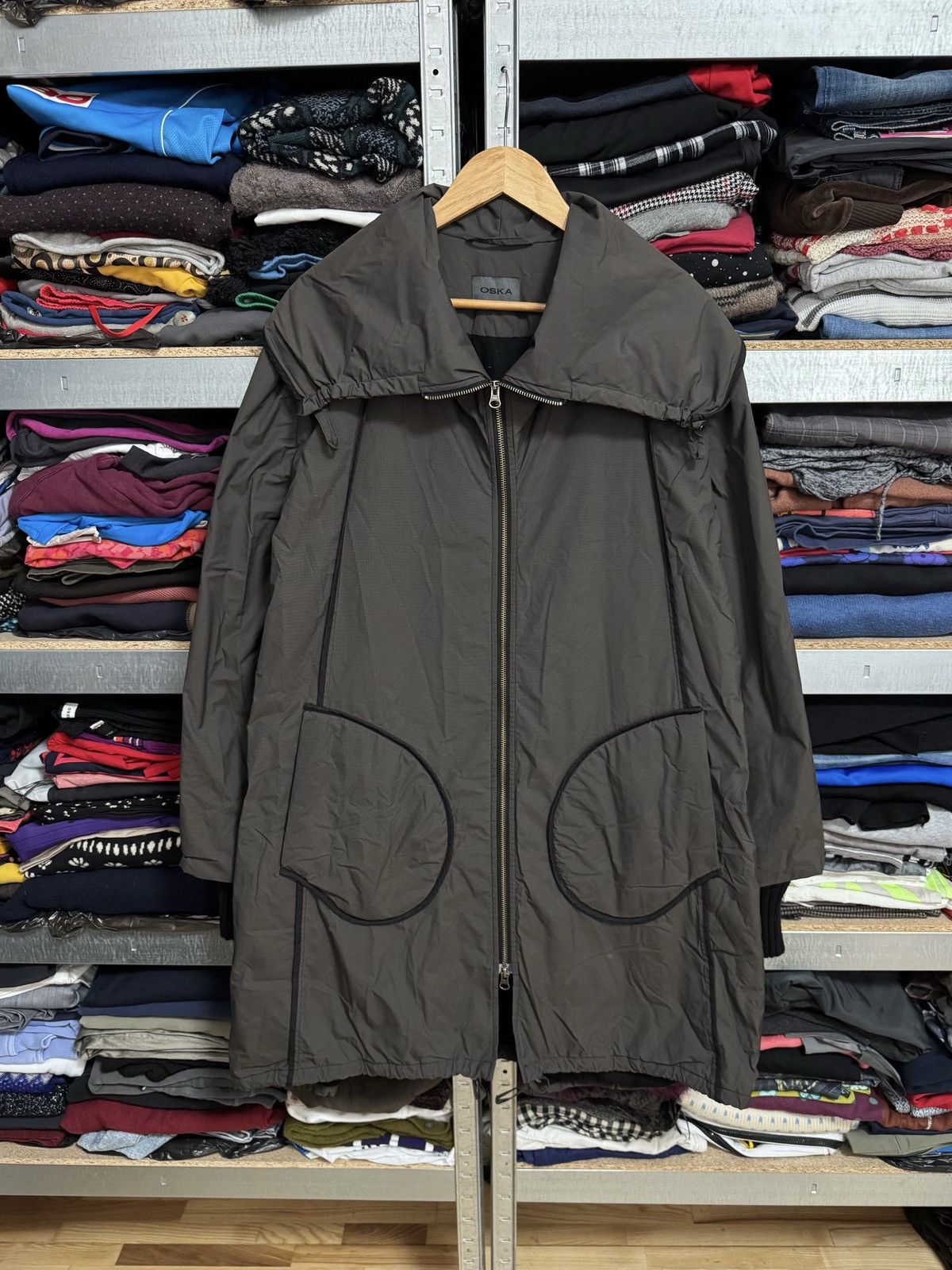 OSKA OSKA Long Coat Jacket Full Zip High Neck Minimalist Size 4 Size S / US 4 / IT 40 - 1 Thumbnail