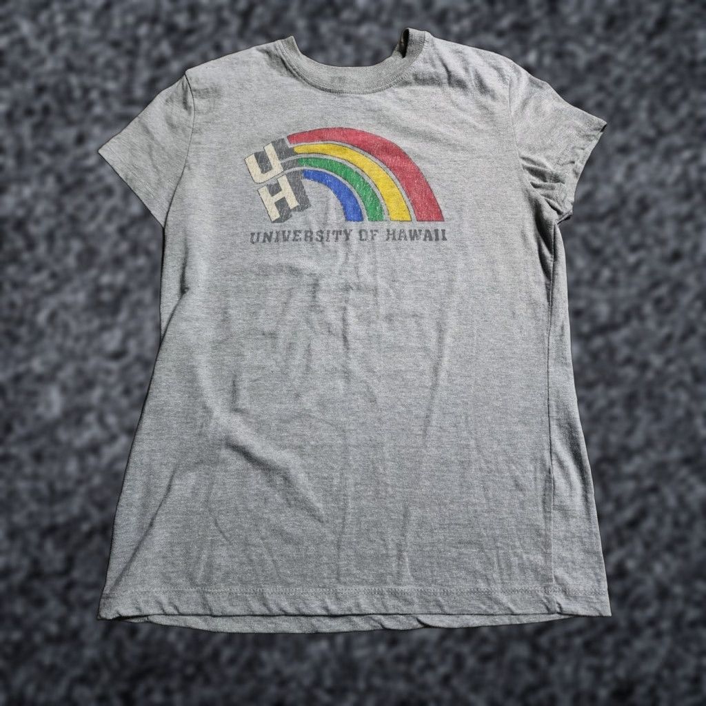 Rainbow Womens XL University of Hawaii Collegiate Rainbow Fitted T Shirt Size XL / US 12-14 / IT 48-50 - 1 Thumbnail