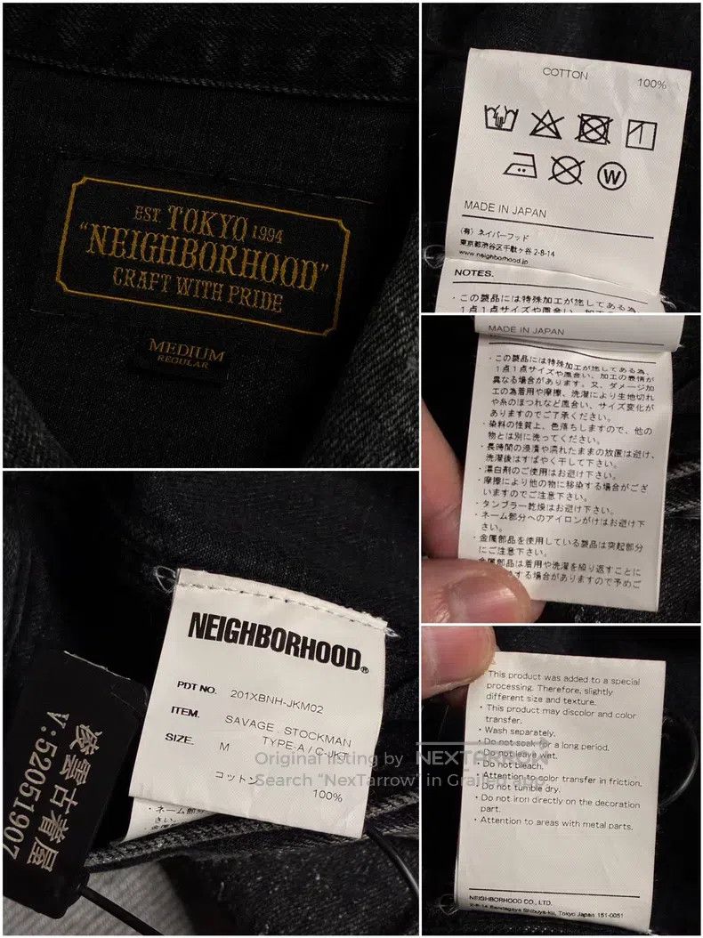 Neighborhood Neighborhood Black Washed Splatter Denim Jacket Size US M / EU 48-50 / 2 - 7 Thumbnail