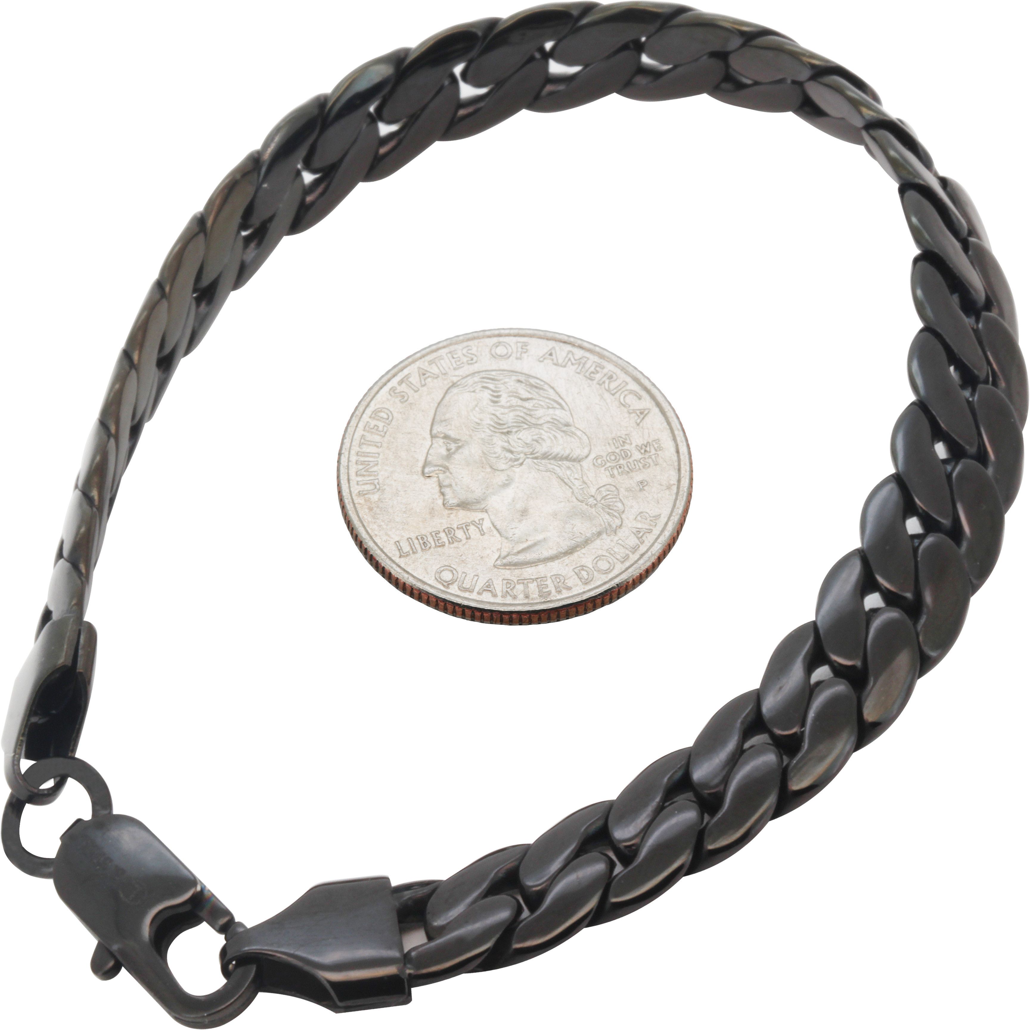 Other 316L Stainless Steel Black 8mm Miami Cuban Bracelet 7.5” Size ONE SIZE - 1 Preview