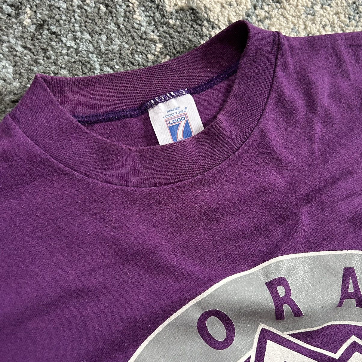 Logo 7 90s COLORADO ROCKiES HiGH NECK SiNGLE STiTCH MLB TEE PURPLE Size US XL / EU 56 / 4 - 6 Thumbnail