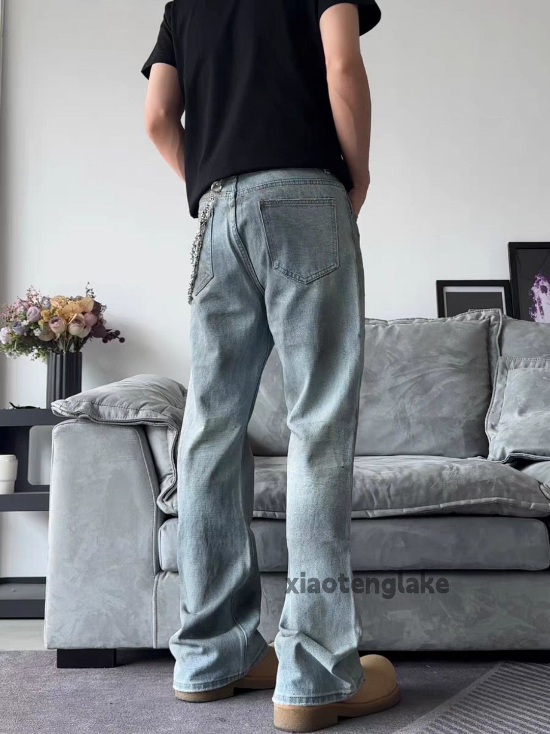 Jean × Vintage Unisex washed faded cleanfit punk grunge bootcut jeans Size US 32 / EU 48 - 3 Thumbnail