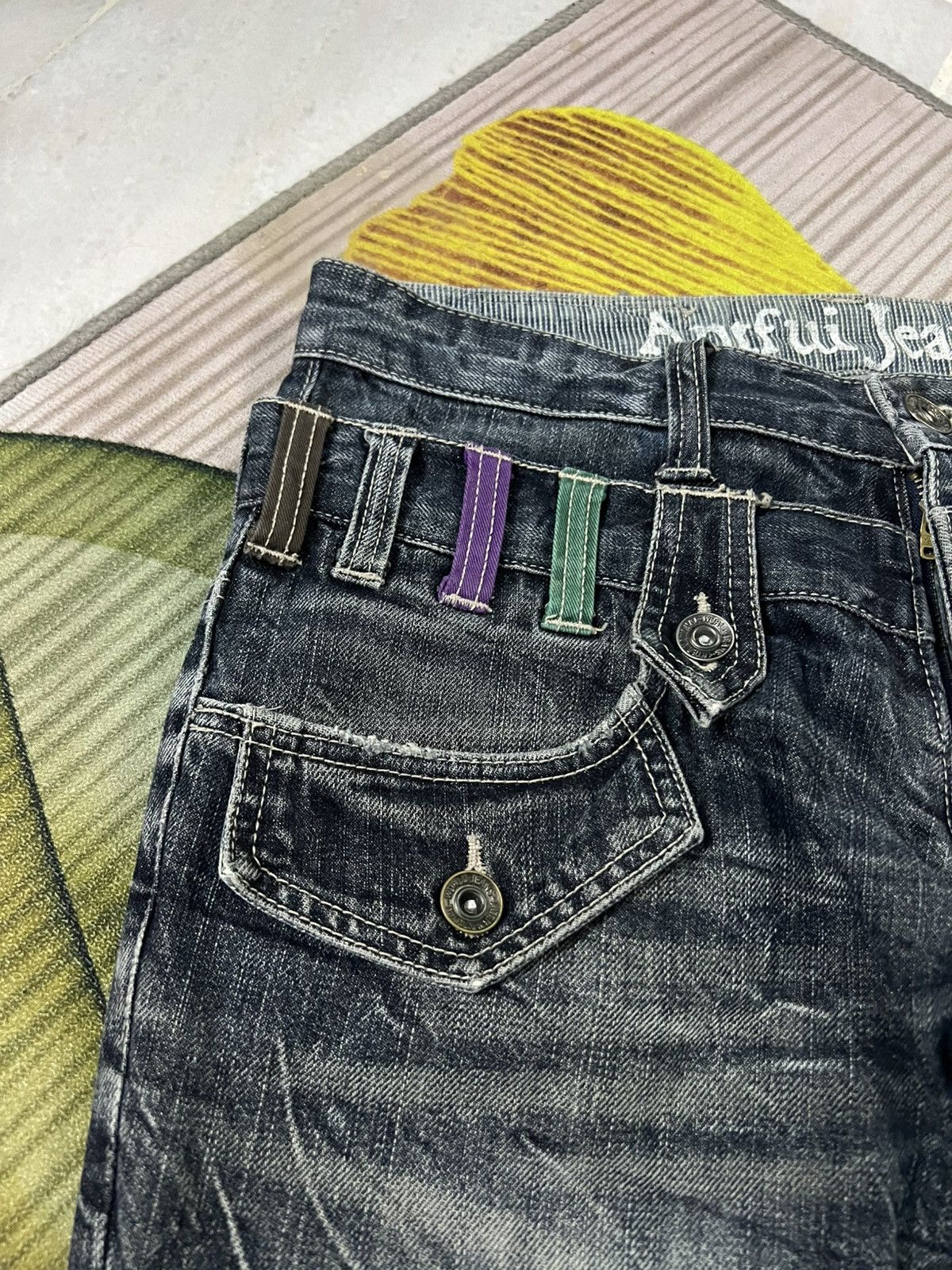 Japanese Brand 💥DOUBLE WAIST💥ANTFUI PUNK CLAWMARK JEANS Size US 29 - 5 Thumbnail