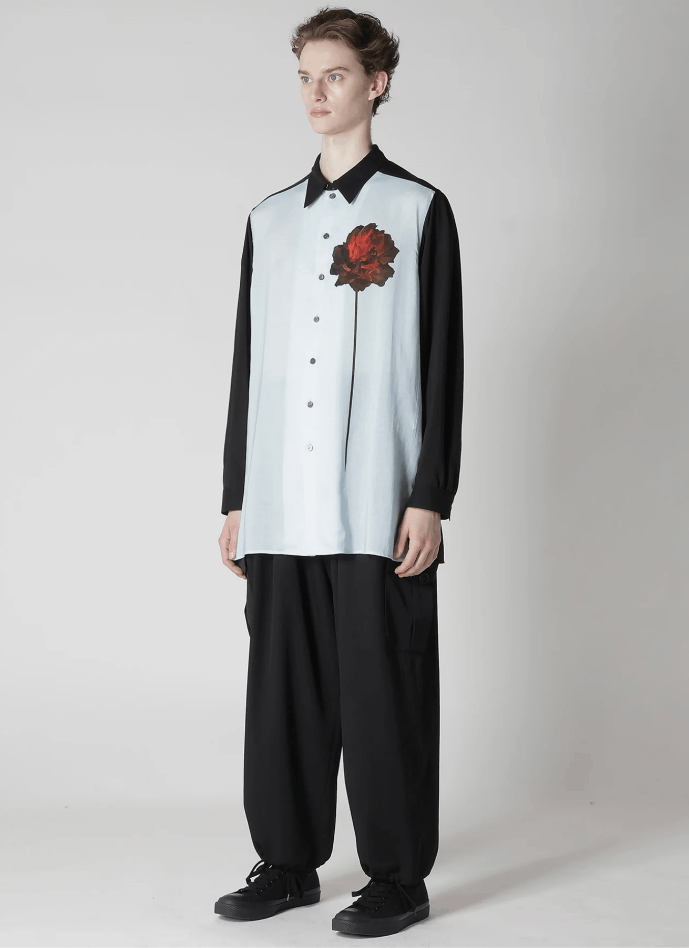 Y's for Men × Yohji Yamamoto Yohji Yamamoto Y's For Men - Cellulose One Red Flower Shirt Size US L / EU 52-54 / 3 - 4 Thumbnail