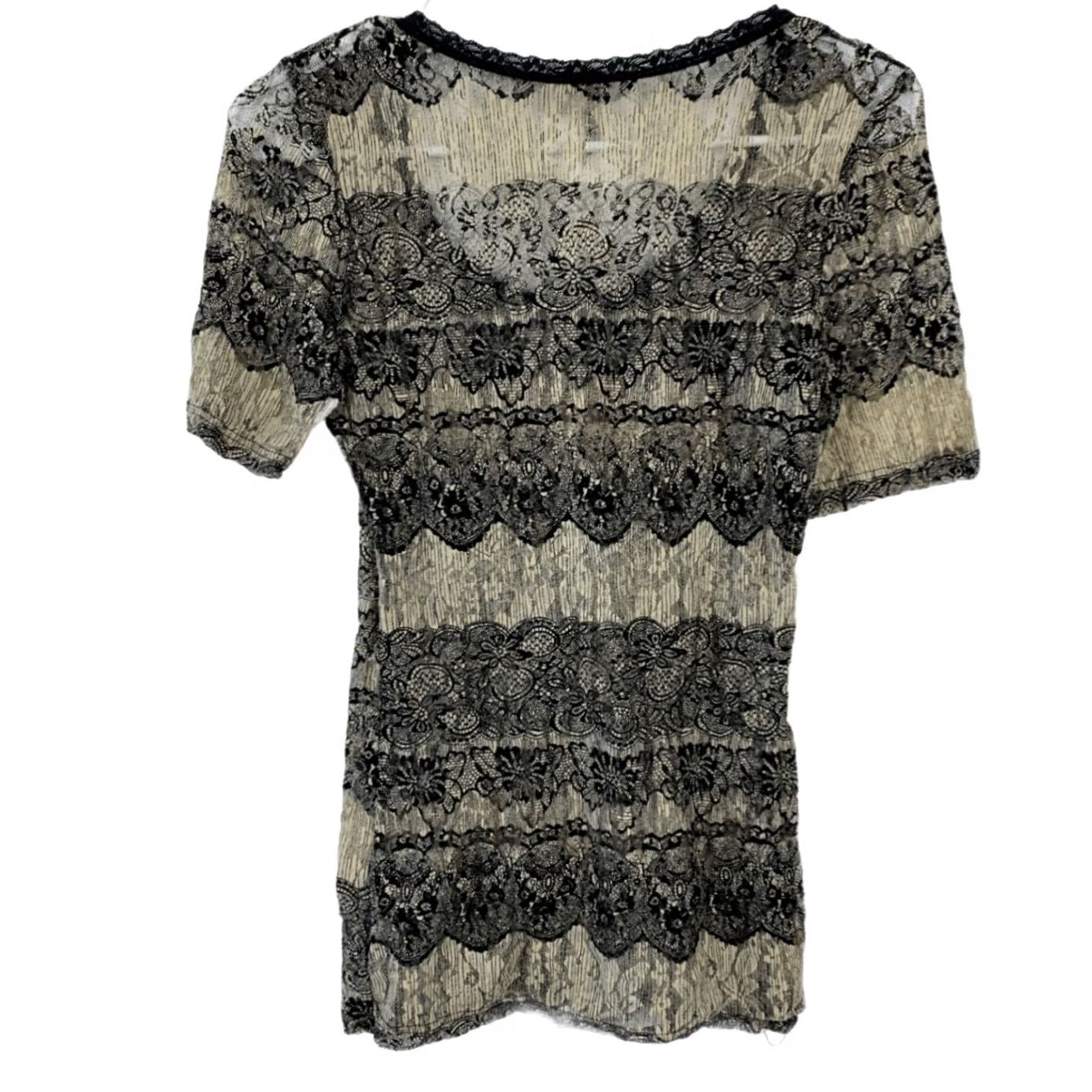 BKE VINTAGE BKE Lace Shirt Womens M Black Sheer Canada Whimsigoth Romantic Coquette Shirt Womens M Black Whimsigoth Romantic Lace Top Canada BKE Shirt Size M / US 6-8 / IT 42-44 - 8 Thumbnail