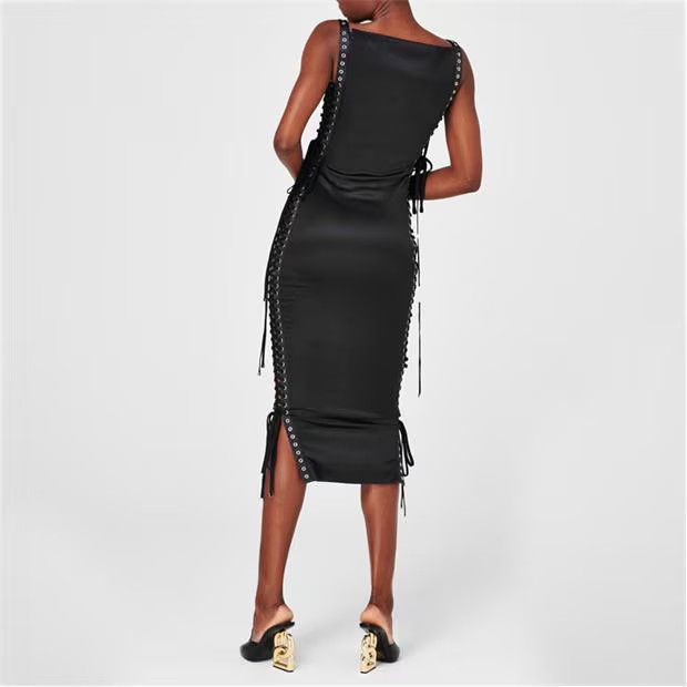 Dolce & Gabbana o1g2r1mq1024 Satin Corset Midi Dress in Black Size S / US 4 / IT 40 - 4 Thumbnail