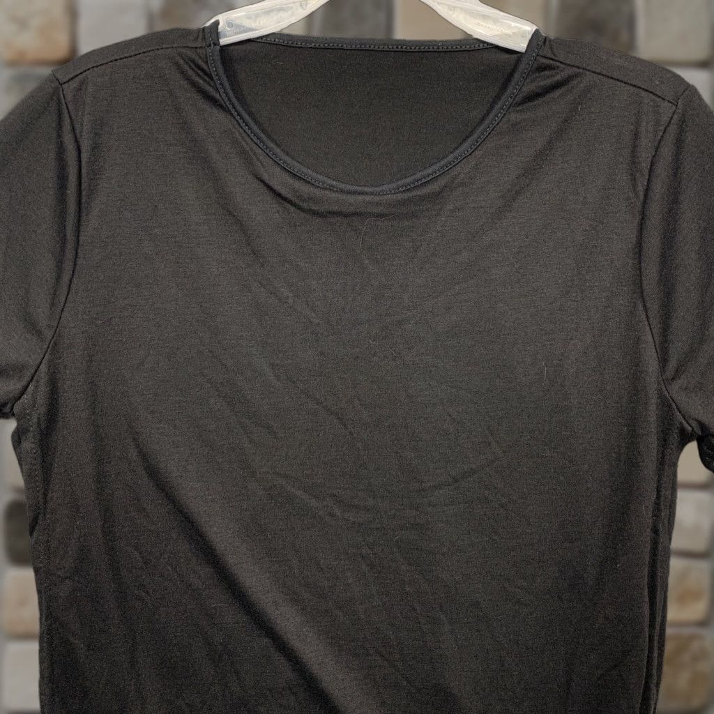 Vintage Maternity Nursing Tee Black XL Elastic Gathered Hem Side Slits Comfortable NWOT Shirt Womens XL Black Nursing Tee Size XL / US 12-14 / IT 48-50 - 1 Thumbnail