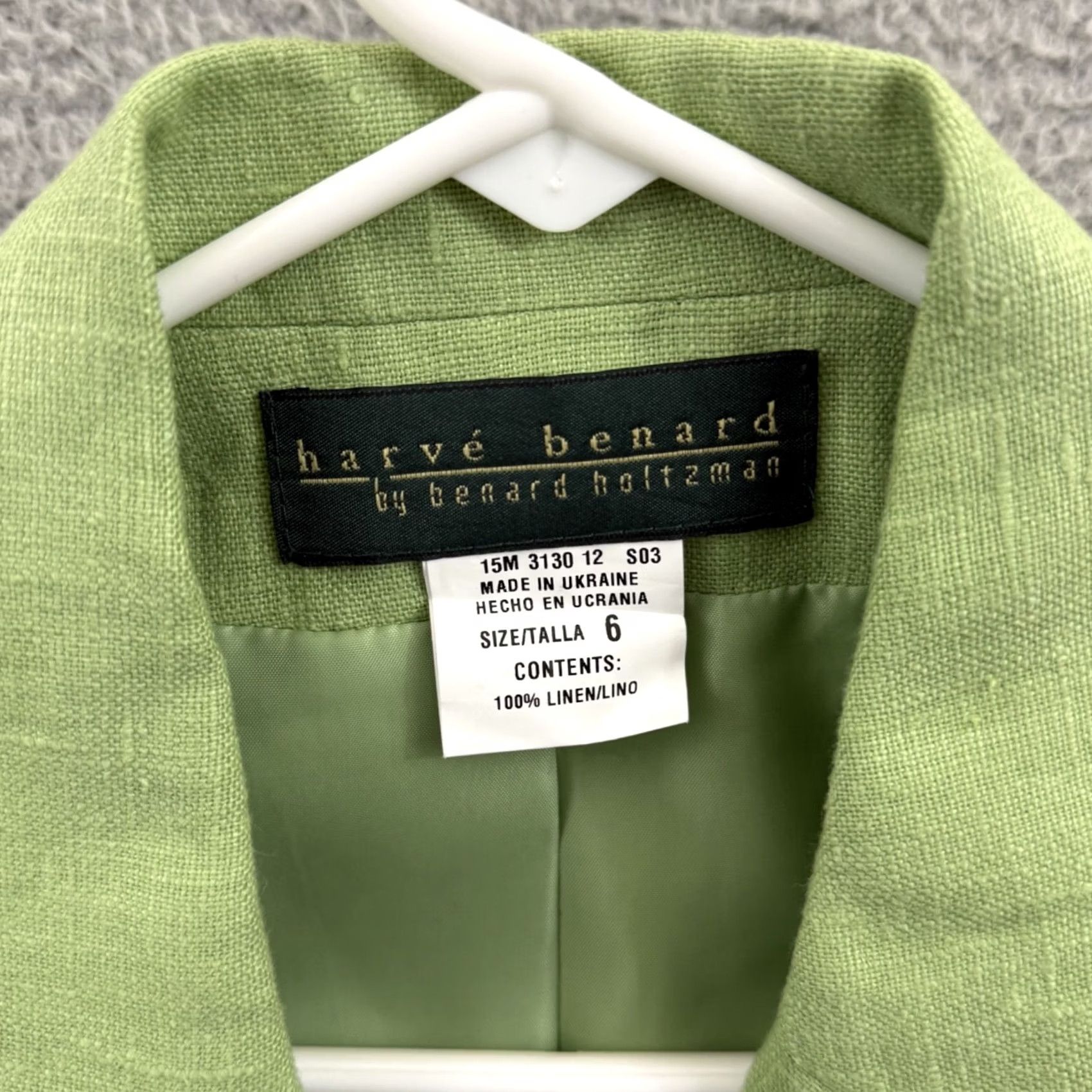 Vintage VINTAGE harvé benard Blazer Womens 6 Green Linen Open Front Jacket Head to Toe Preppy NWT Size M / US 6-8 / IT 42-44 - 4 Thumbnail