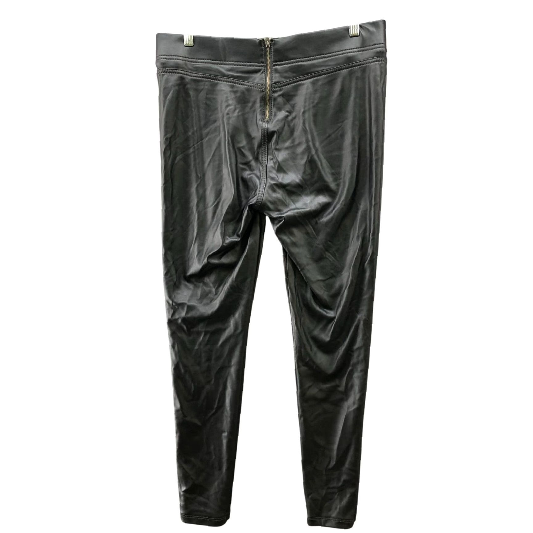 Loft LOFT Faux Leather Leggings Womens 10 Black Zip Closure High Rise Pant Leggings Womens 10 Black Zip Closure High Rise Loft Size 32" / US 10 / IT 46 - 2 Thumbnail