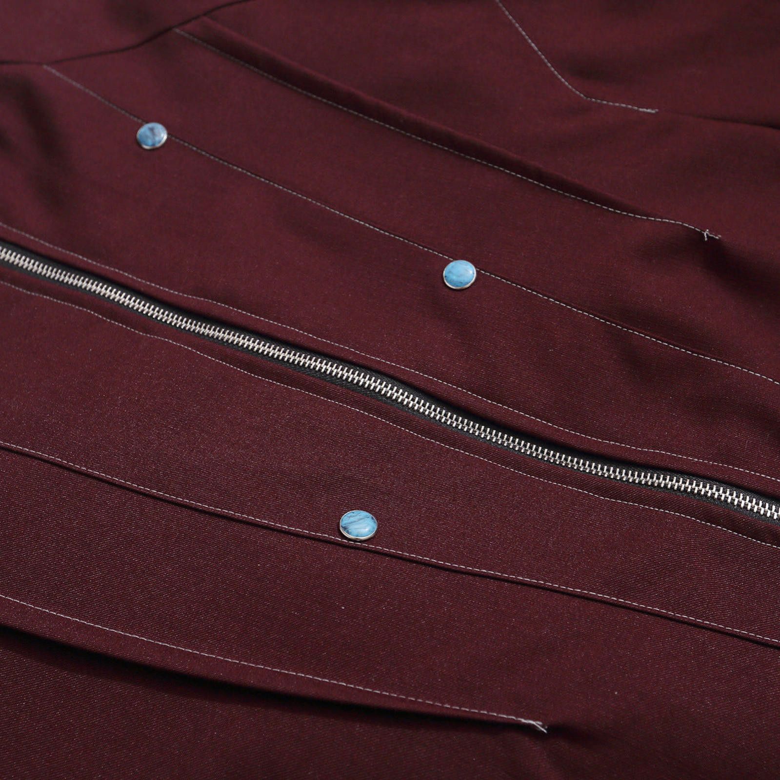 Japanese Brand Maroon Quilted Lined Women's Zip-Up Jacket Size US L / EU 52-54 / 3 - 2 Thumbnail