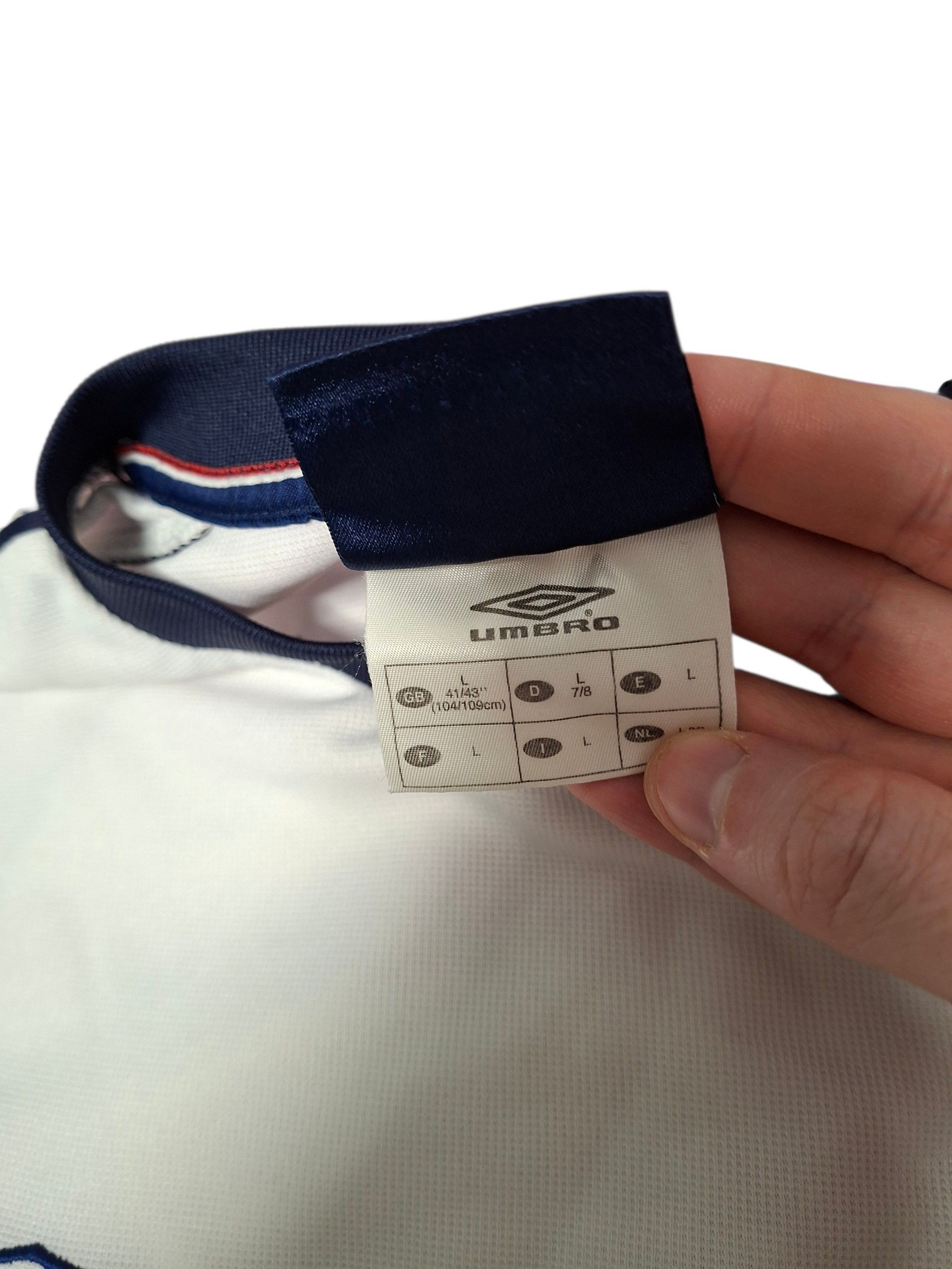 Umbro ENGLAND UMBRO VINTAGE BIG LOGO SOCCER JERSEY TEE Size US L / EU 52-54 / 3 - 6 Thumbnail