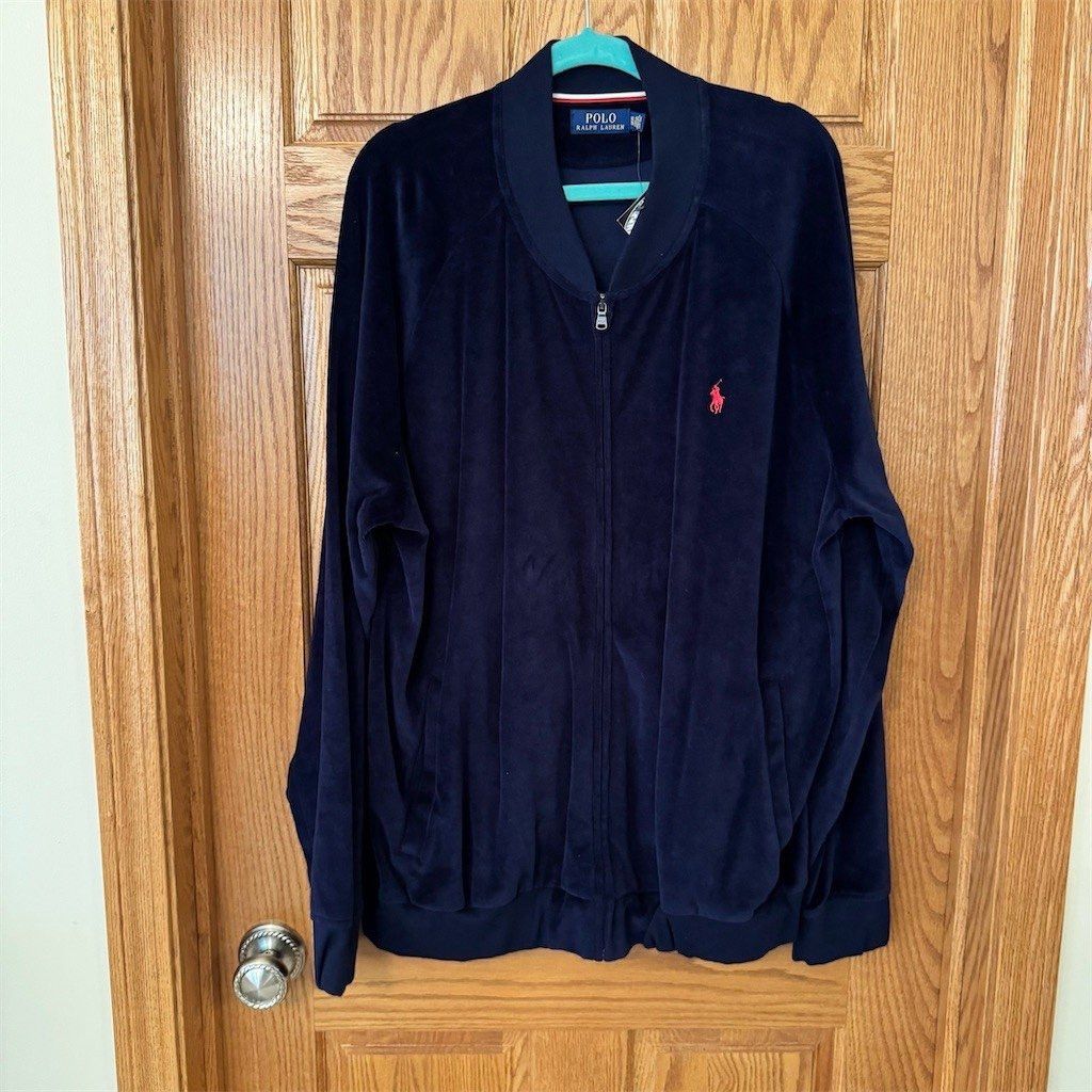 Polo Ralph Lauren Polo Ralph Lauren Track Jacket Mens 2XL Navy Blue Full Zip Size US XXL / EU 58 / 5 - 1 Thumbnail