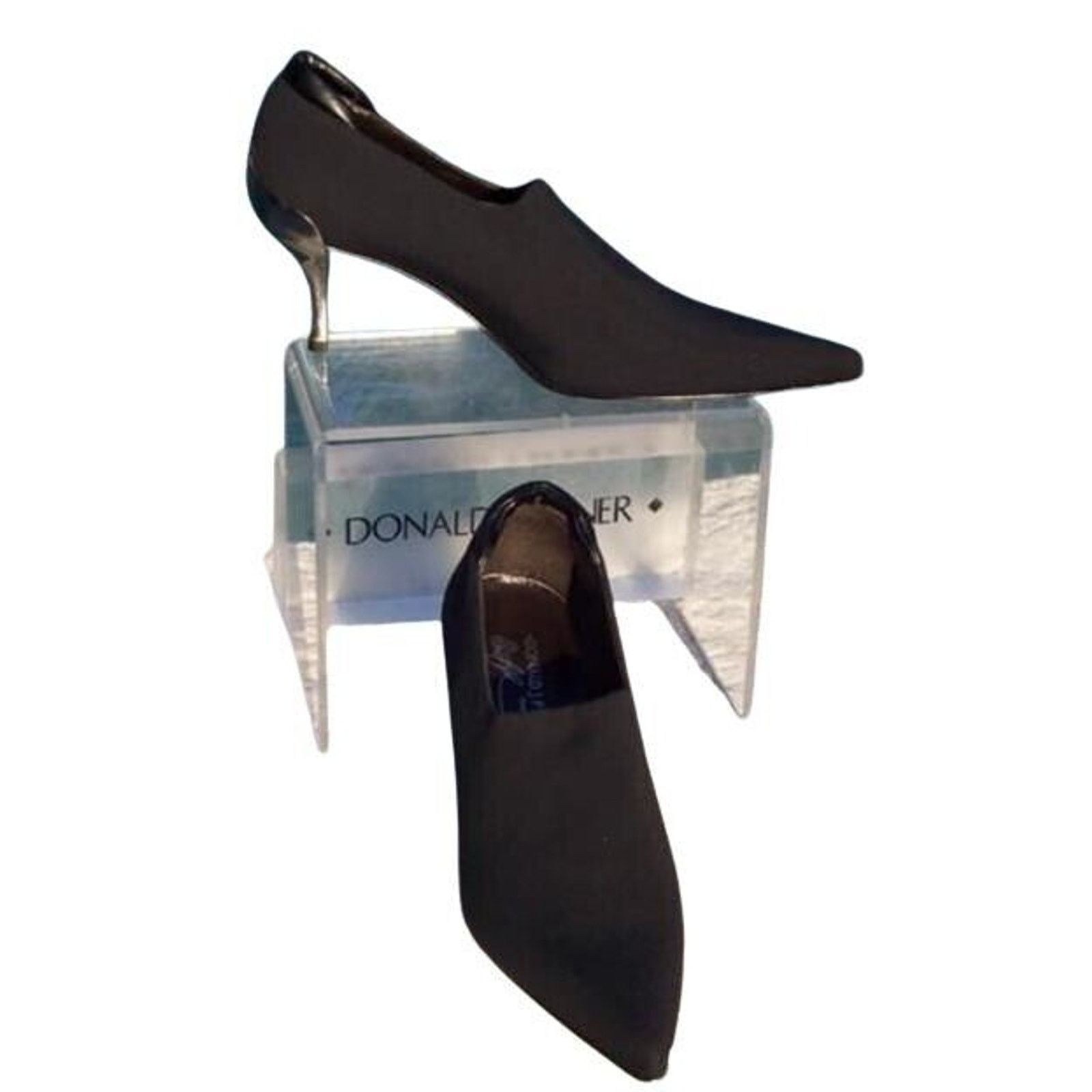 Donald Pliner Donald Pliner Black Elastic Suede Metal Heel Bootie NWT $345 Size US 6 / IT 36 - 3 Thumbnail