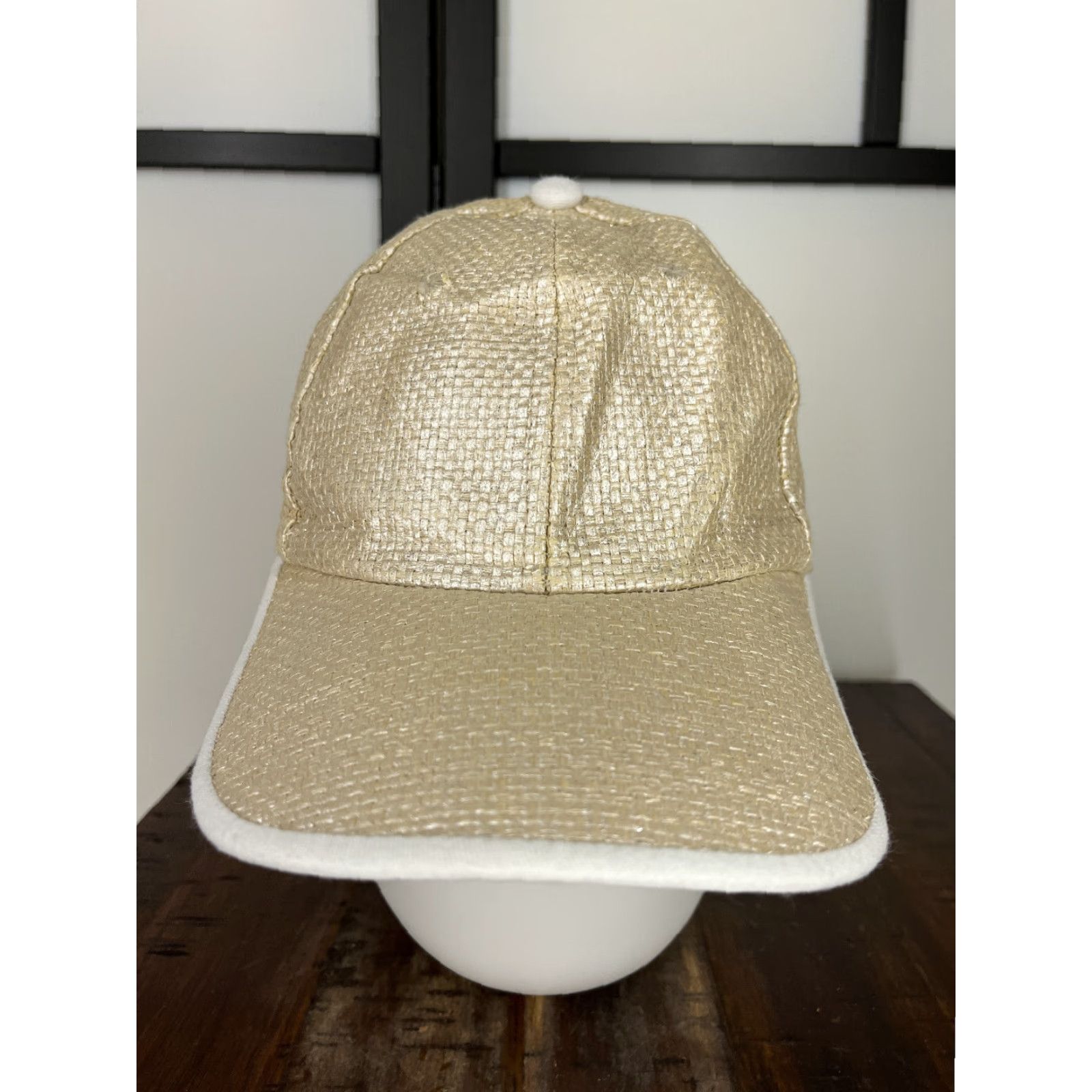 Vintage Target Hat Cap One Size Adult Gold Straw Weave 100% Polypropylene Size ONE SIZE - 2 Thumbnail
