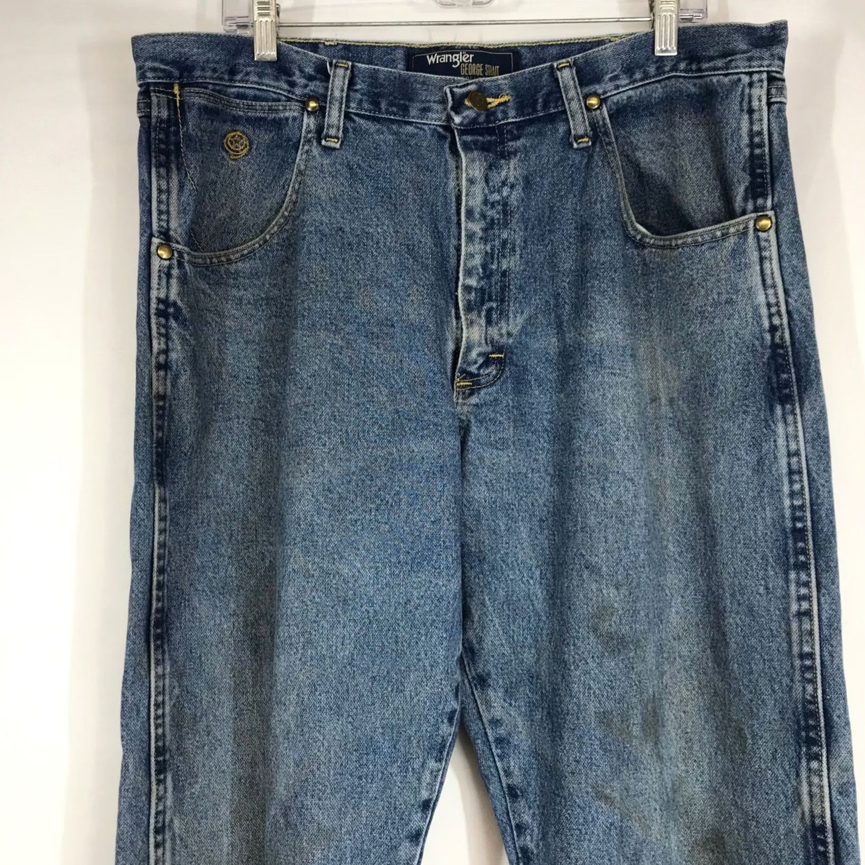 Wrangler VINTAGE Wrangler George Strait Collection Mens Blue Jeans 36x30 Medium Wash 1031MGSHD Size US 36 / EU 52 - 2 Thumbnail