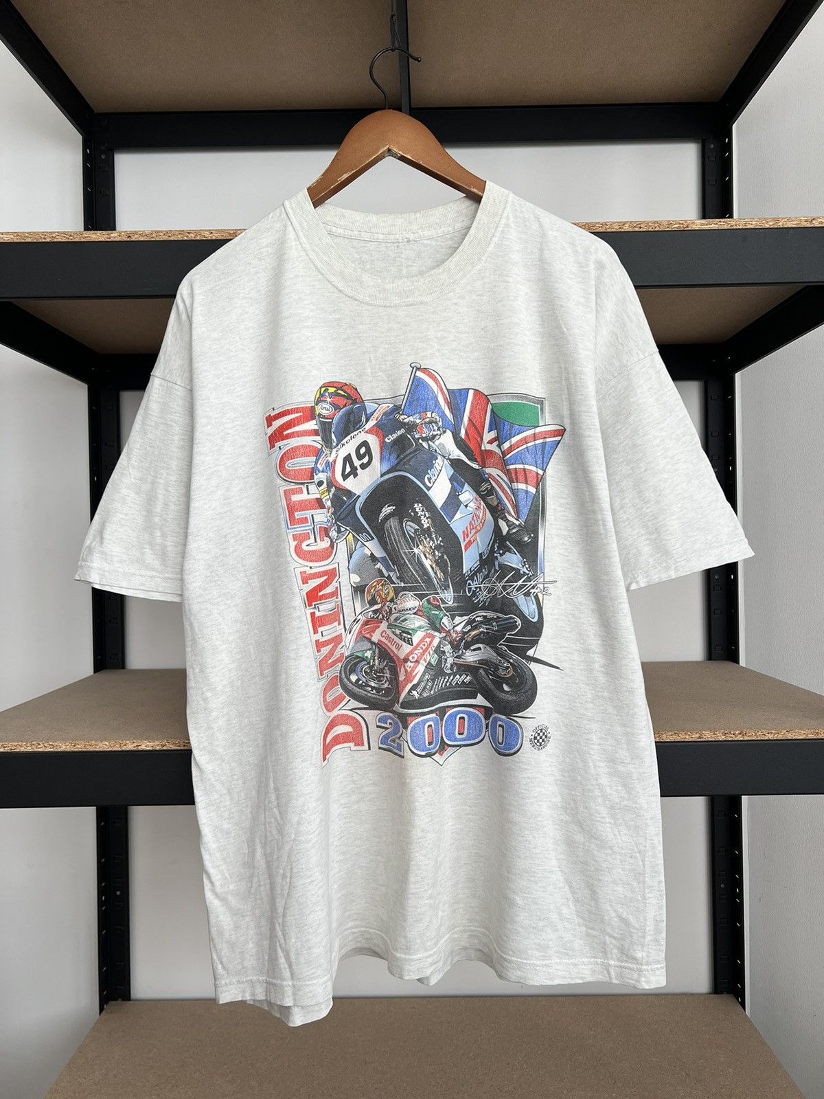 Vintage Vintage 2000 Donington British Grand Prix Moto Racing Honda Size US XL / EU 56 / 4 - 1 Thumbnail