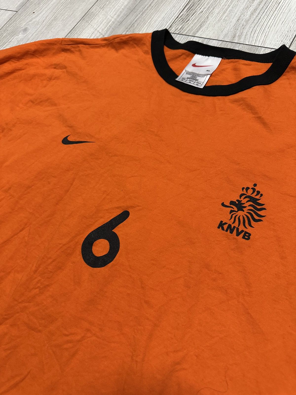 Nike 2000-01 Netherlands Nike Cotton Tee R. De Boer #6 Size XL Size US XL / EU 56 / 4 - 3 Thumbnail