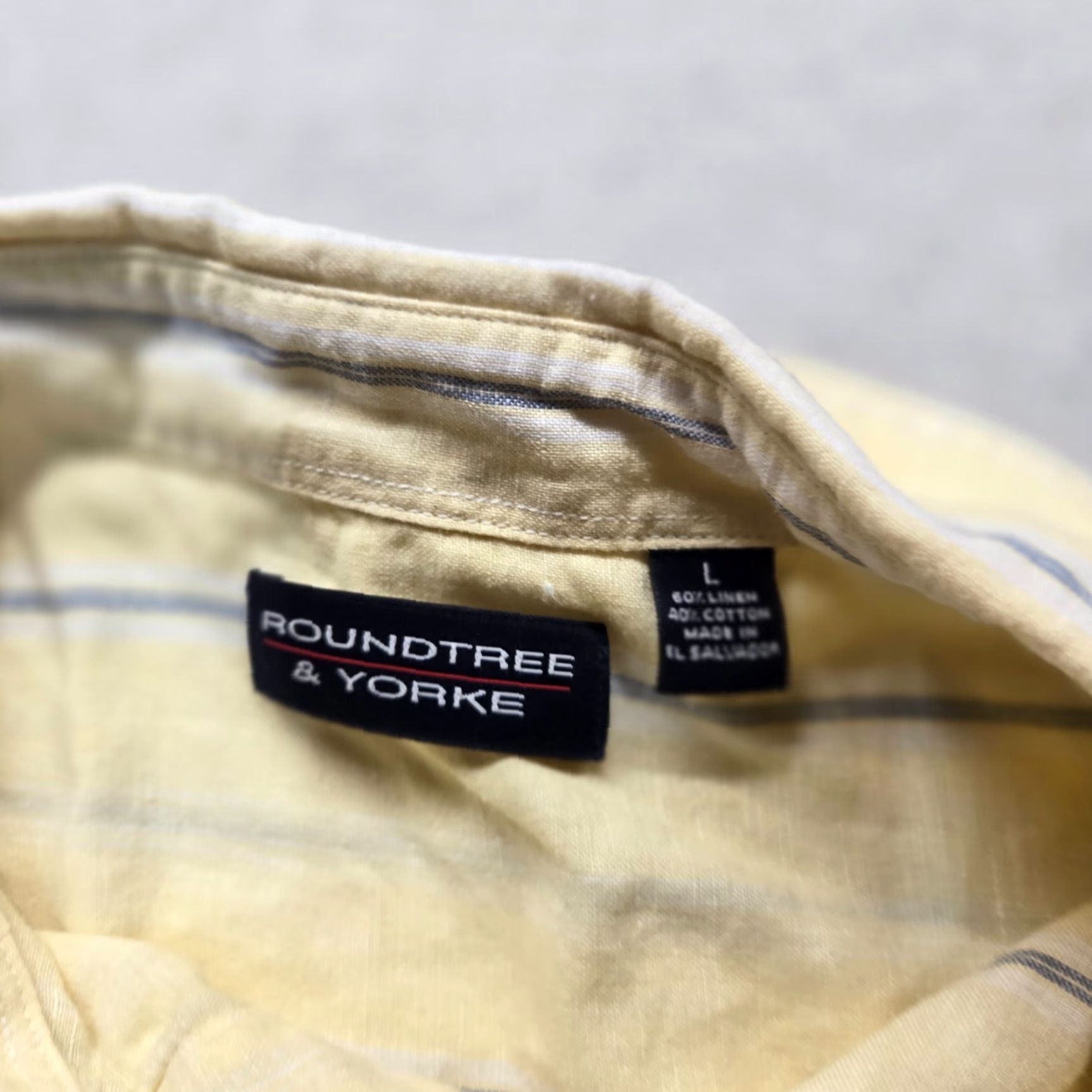 Roundtree & Yorke Roundtree & Yorke Shirt Short Sleeve Yellow Button-Up Adult Mens L Size 42R - 2 Thumbnail
