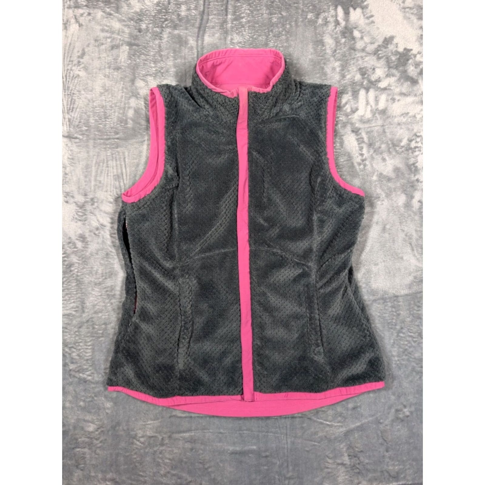 Pinko Womens Zero Restriction Fleece Reversible Vest Pink Medium Vest Zip Reversible Golf Theme Women's Size M / US 6-8 / IT 42-44 - 6 Thumbnail