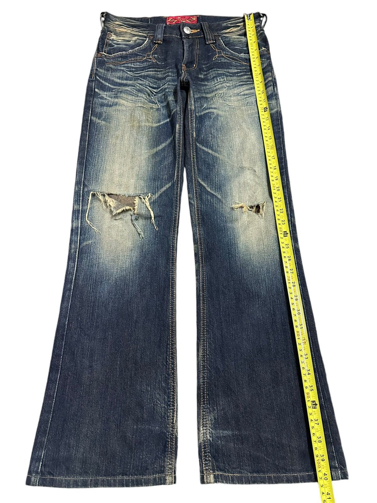 Edwin Vintage Edwin Blue Trip Blue Wash Distressed Loose Jeans Size US 31 - 13 Thumbnail