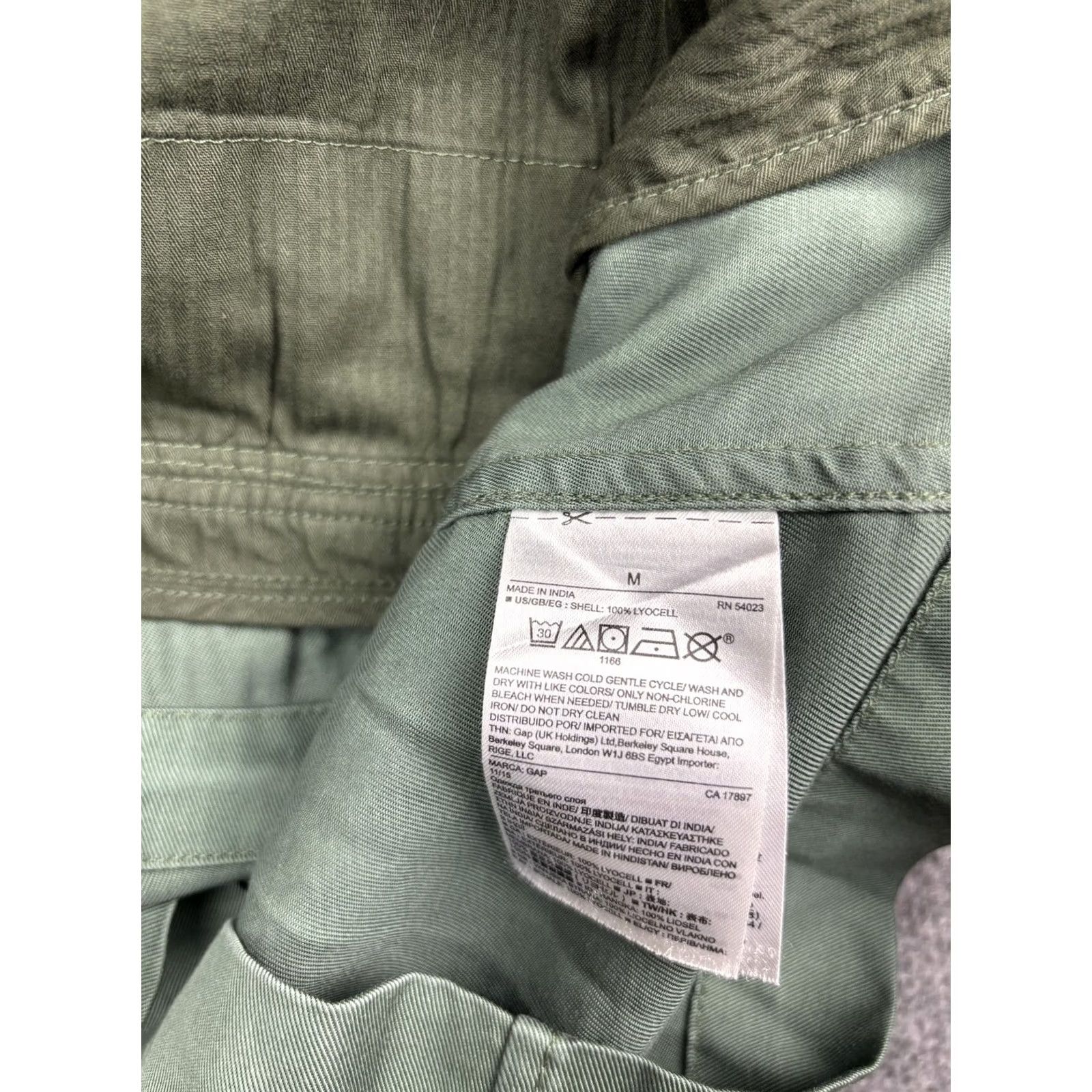 Gap GAP Vest Womens Medium Green Utility Cargo Sleeveless Zip Front Pockets Lyocell Size M / US 6-8 / IT 42-44 - 7 Thumbnail