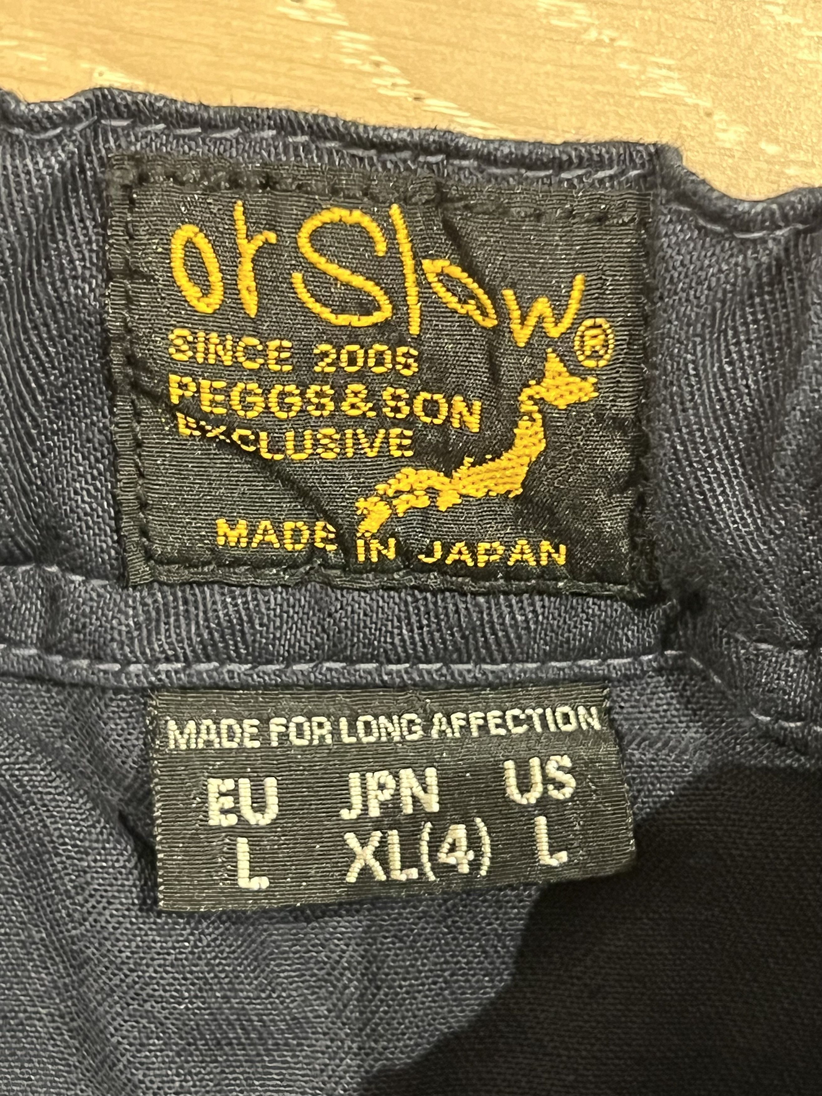 💚 Peggs & Son x Orslow Navy New Yorker Pant Size 4 NEW