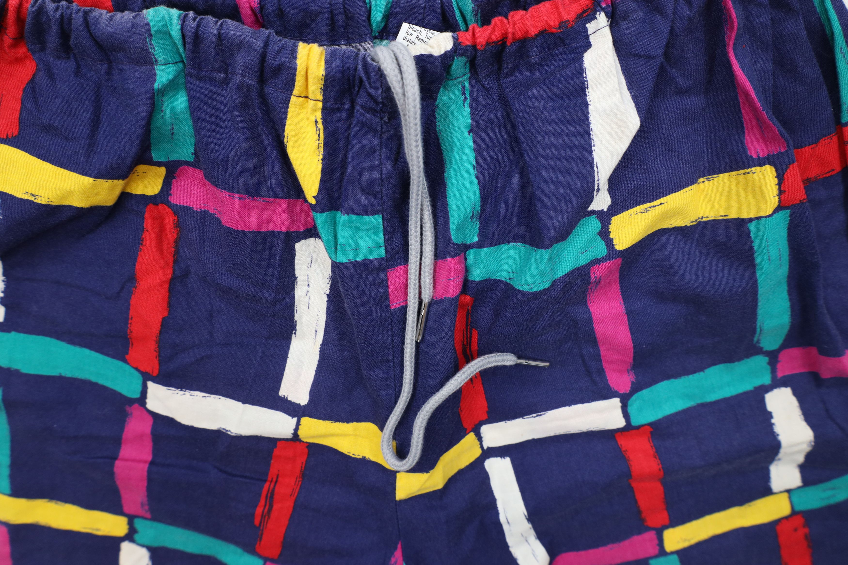 Vintage Vintage 80s 90s Le Tigre Rainbow Checkered Beach Shorts USA Size US 34 / EU 50 - 5 Thumbnail