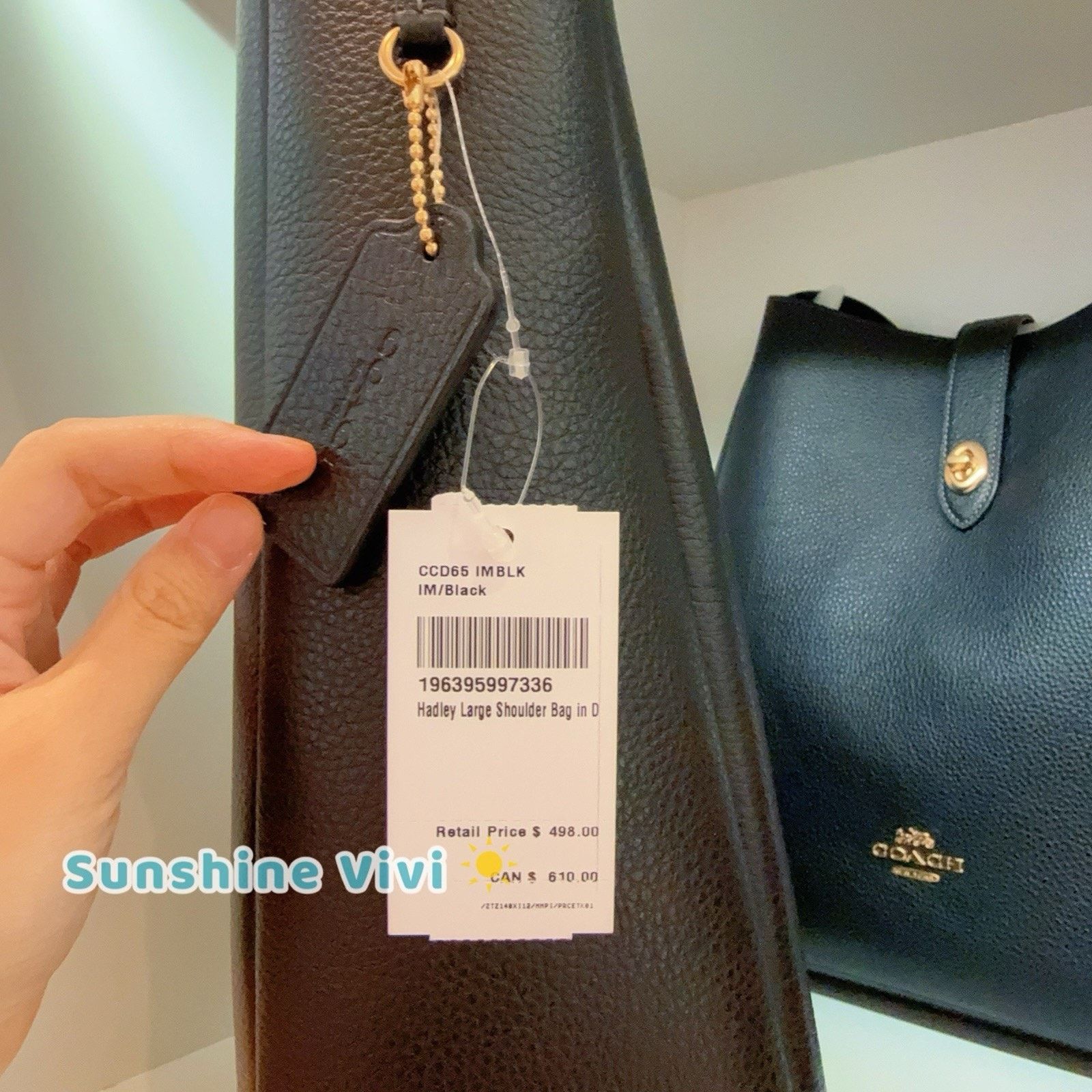 Coach NWT COACH Hadley Large Shoulder Bag Gold/Black CCD65 Size ONE SIZE - 2 Thumbnail