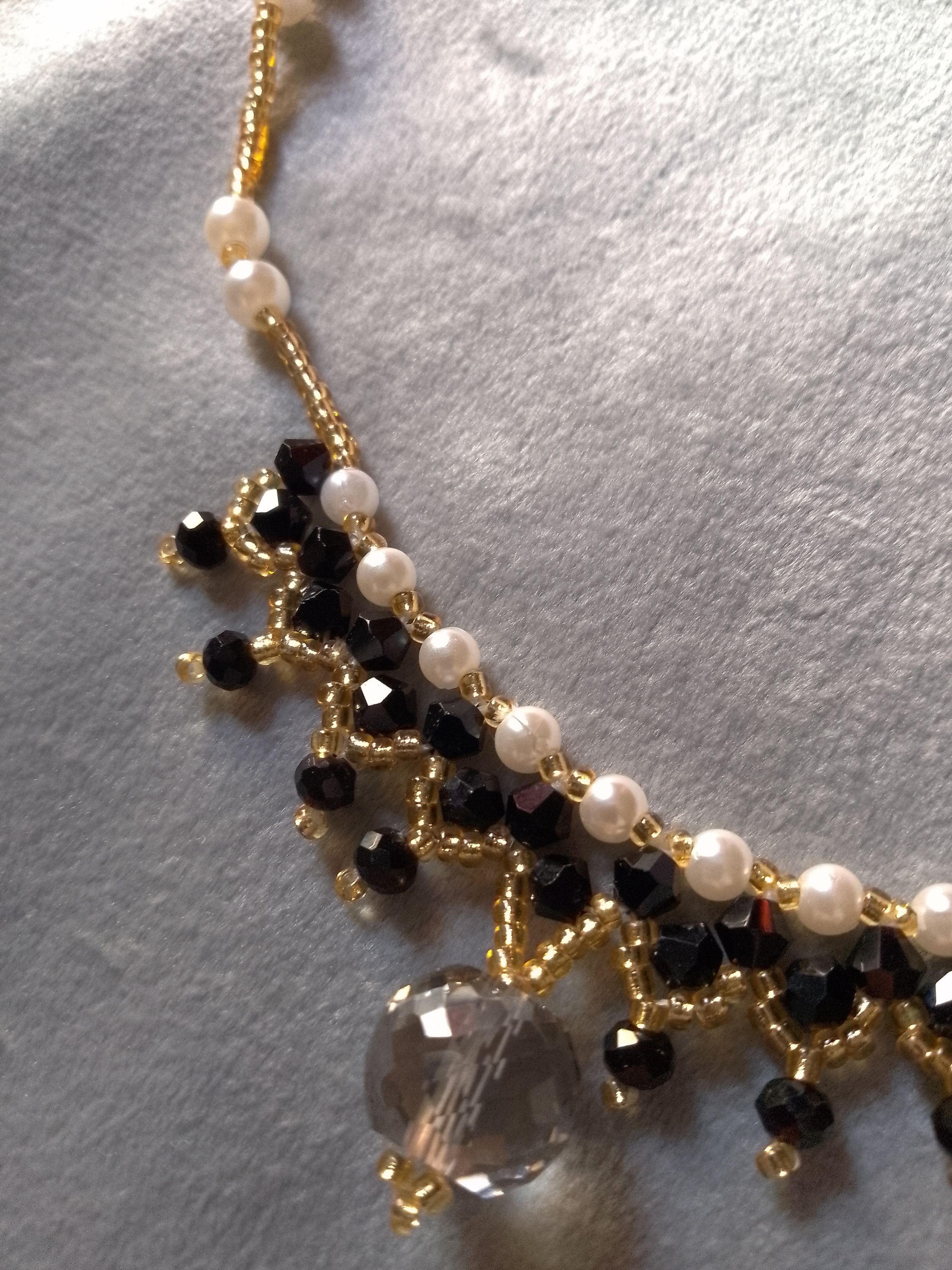 Other Golden Black Necklace with Swarovski crystal pendant Size ONE SIZE - 3 Thumbnail