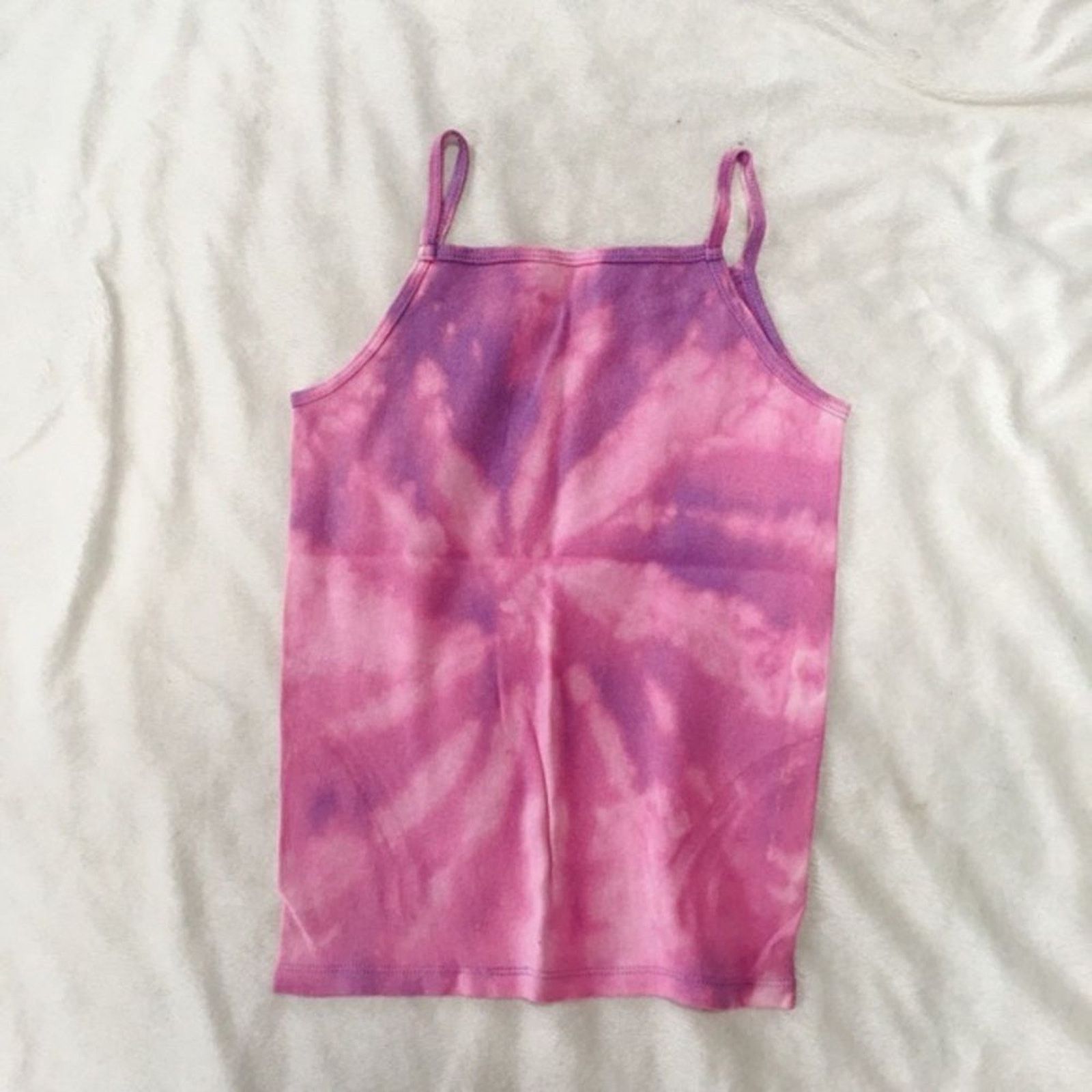 Other Dyes by MacKay Pink & Purple Tie-Dye Cami Tank | Sz YL Size XS / US 0-2 / IT 36-38 - 2 Thumbnail