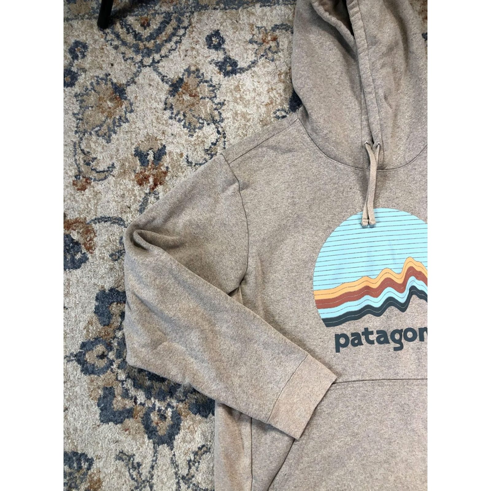 Patagonia Patagonia Hoodie Mens XL Beige Geologers Graphic Logo Fleece Pullover with Kangaroo Pocket (Hooded) Holiday Fall Casual Outdoor Size US XL / EU 56 / 4 - 3 Thumbnail