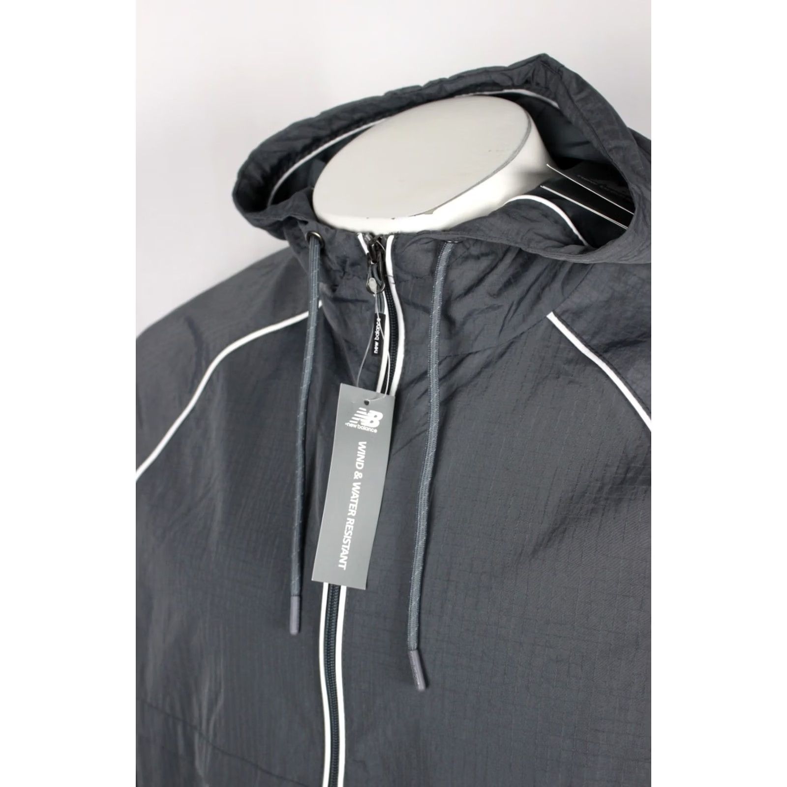 New Balance New Balance Men's Full Zip Hooded Jacket Wind Water Resistant XL Gray Size US XL / EU 56 / 4 - 4 Thumbnail