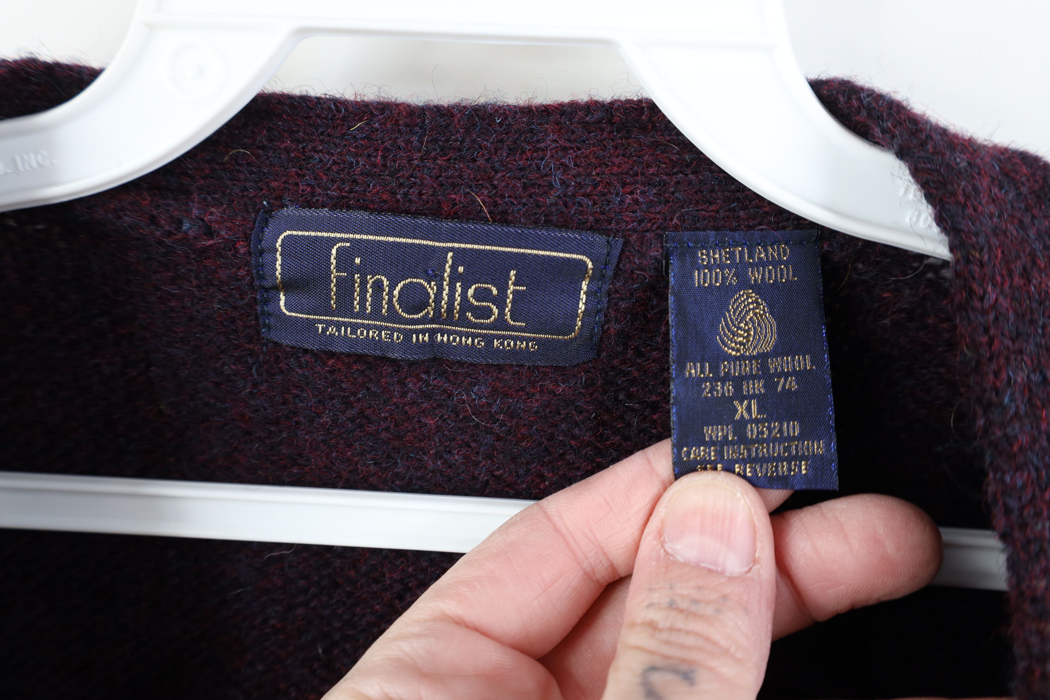 Vintage Vintage 90s Streetwear Cable Knit Cardigan Sweater Purple Size US XL / EU 56 / 4 - 7 Thumbnail