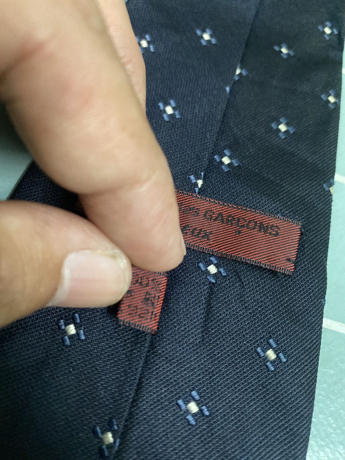 Comme des Garcons Comme des Garçons Homme Deux Navy Silk Tie Japan Made Size ONE SIZE - 4 Thumbnail
