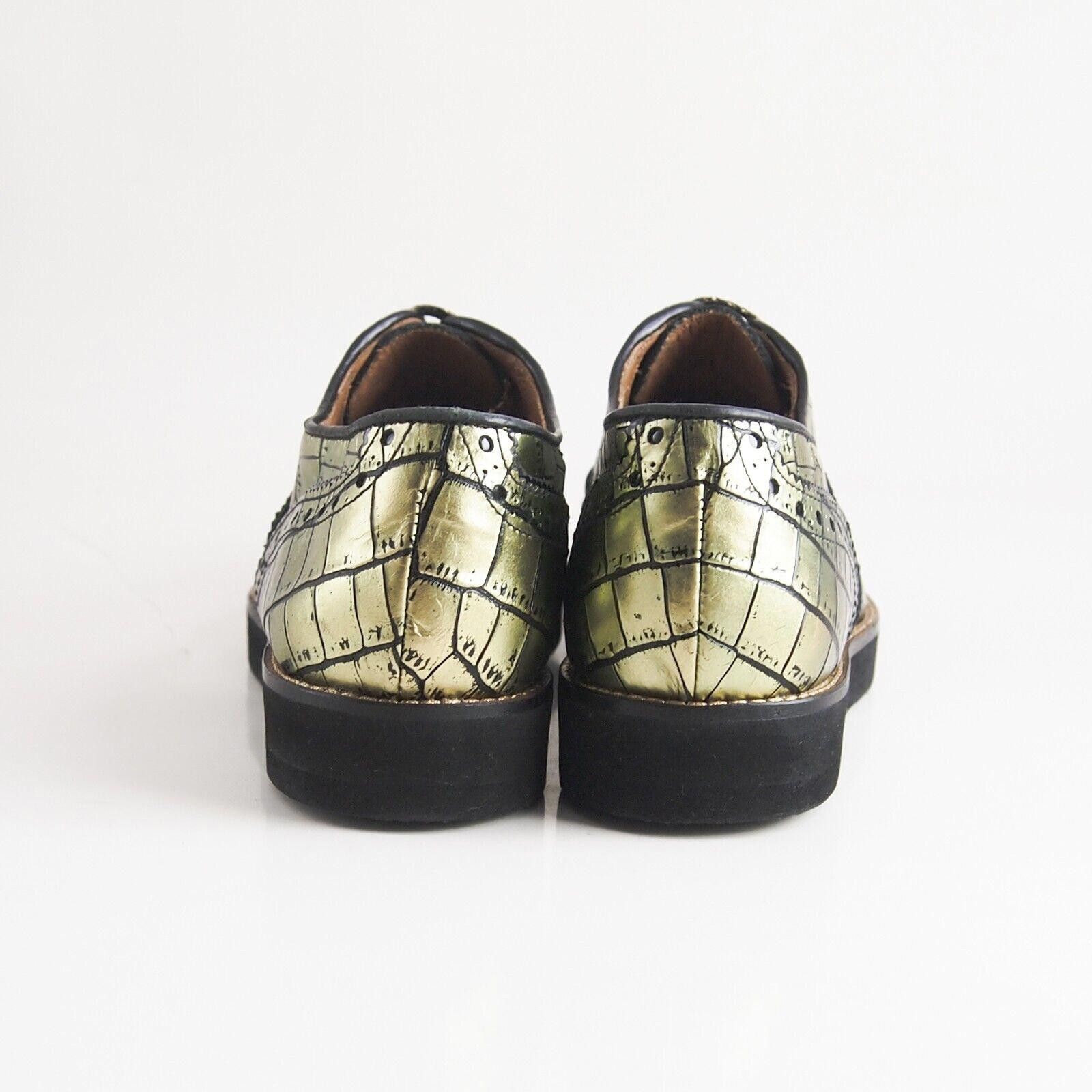 Fratelli Rossetti Fratelli Rossetti Brogues Green Metallic Faux Croc 37 US 7 Size US 7 / IT 37 - 7 Thumbnail