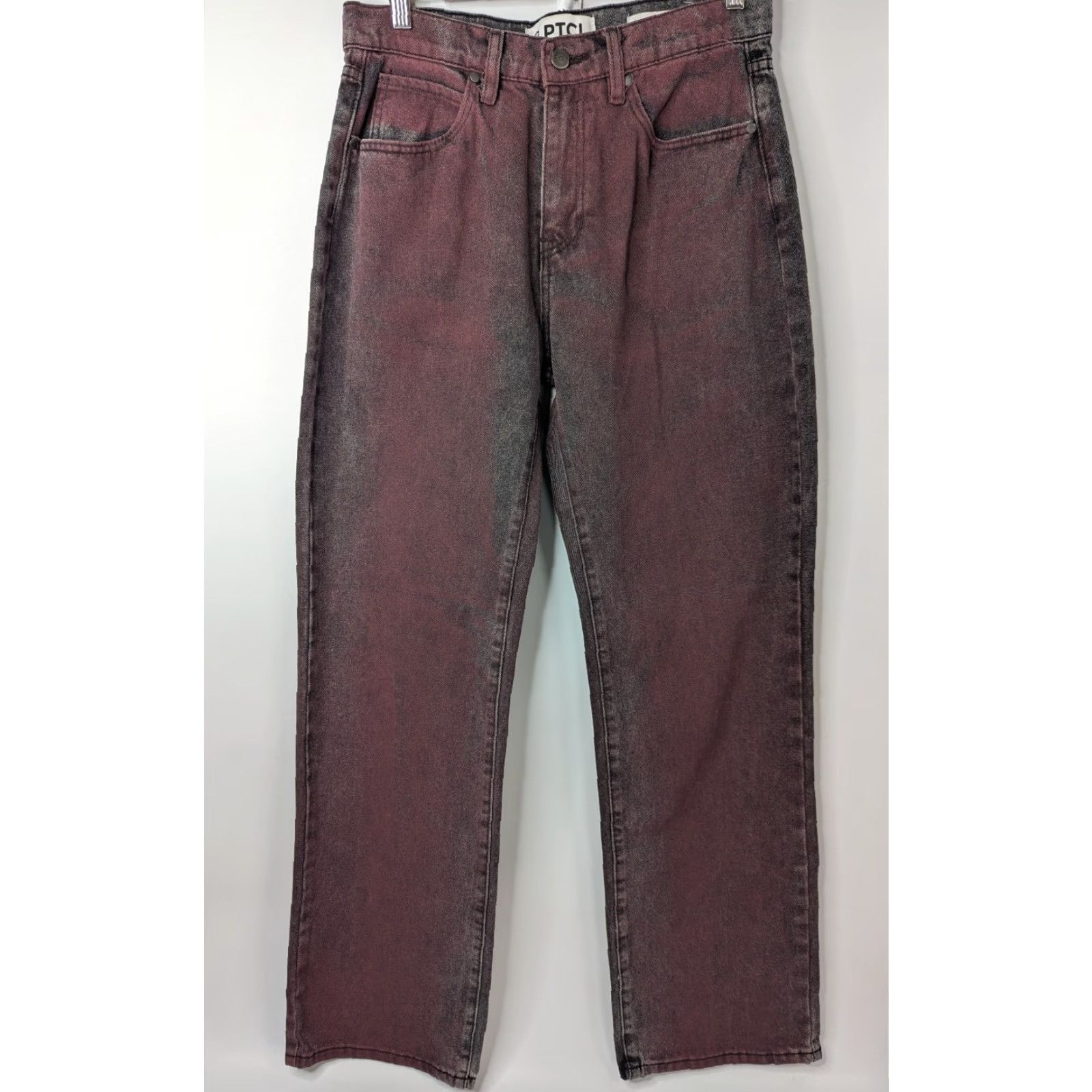 Vintage PTCL Jeans Red Brand PTCL Coated Denim 29 Skater Streetwear Y2K Overdye Regular Women Jeans Size 29" - 3 Thumbnail