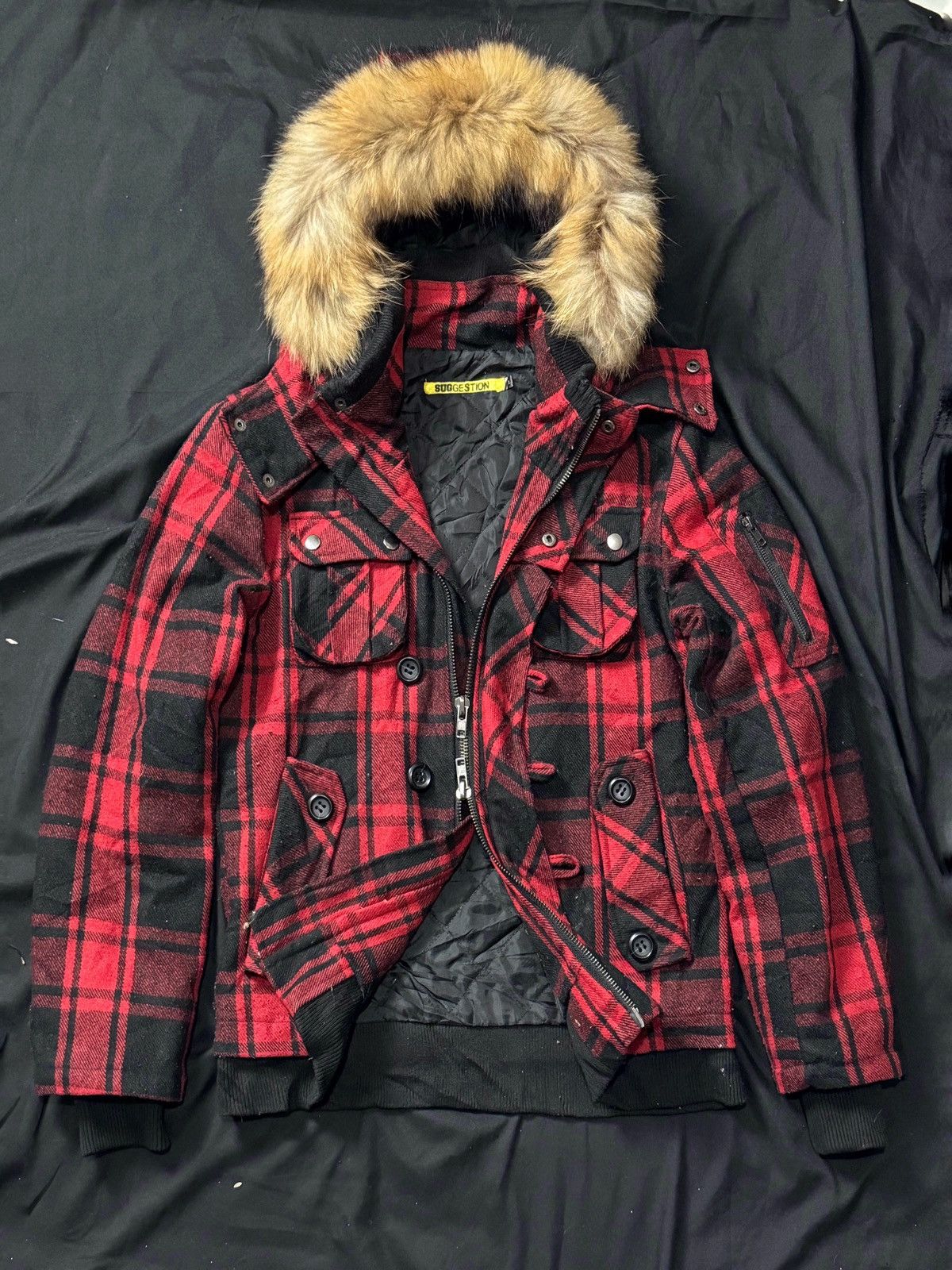 Hysteric Glamour Faux Fur Plaid MultiPocket Jacket Hoodie Removable Size US M / EU 48-50 / 2 - 2 Thumbnail