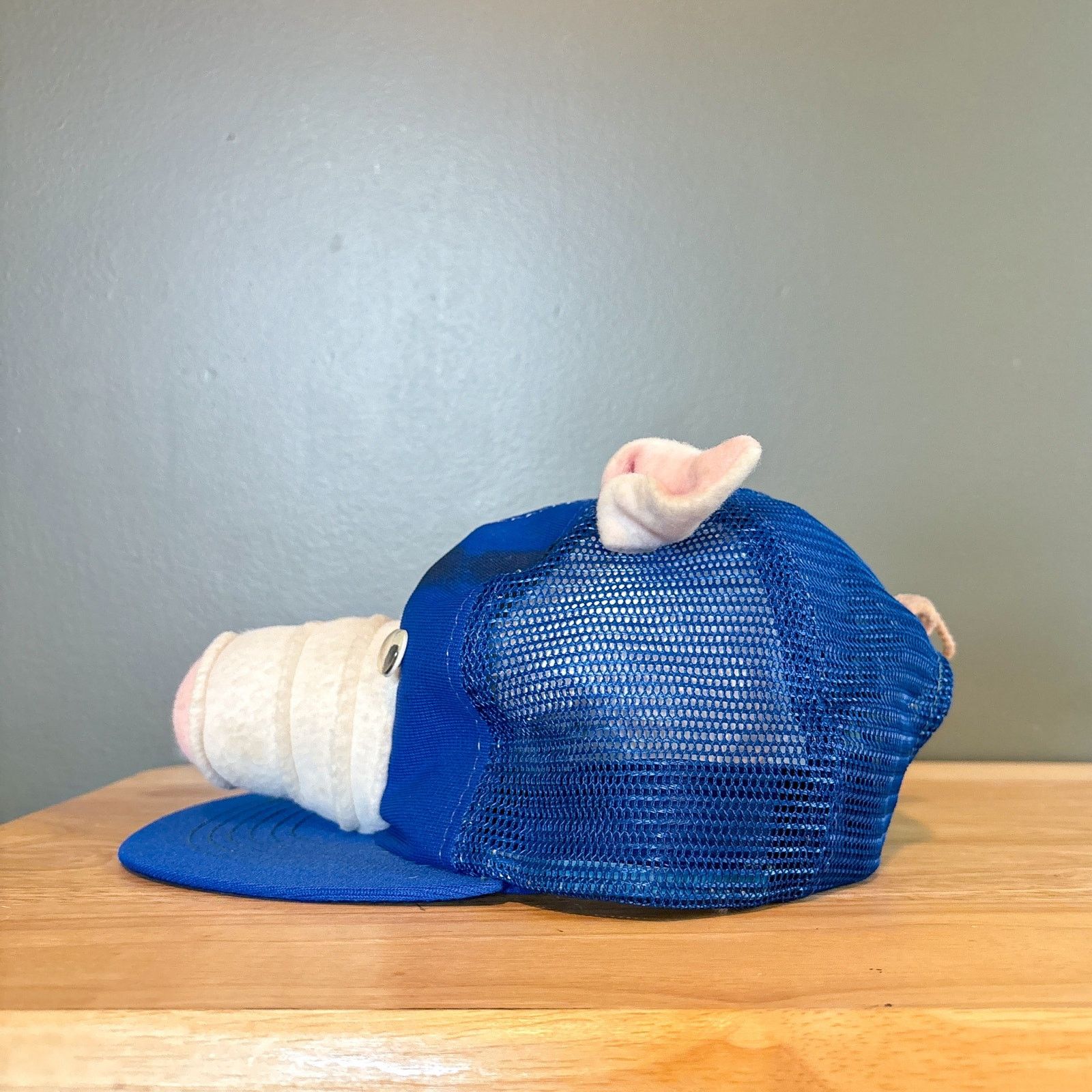 Other Vintage 80s Pig Homemade Funny Mesh Trucker Snapback Hat Size ONE SIZE - 5 Thumbnail