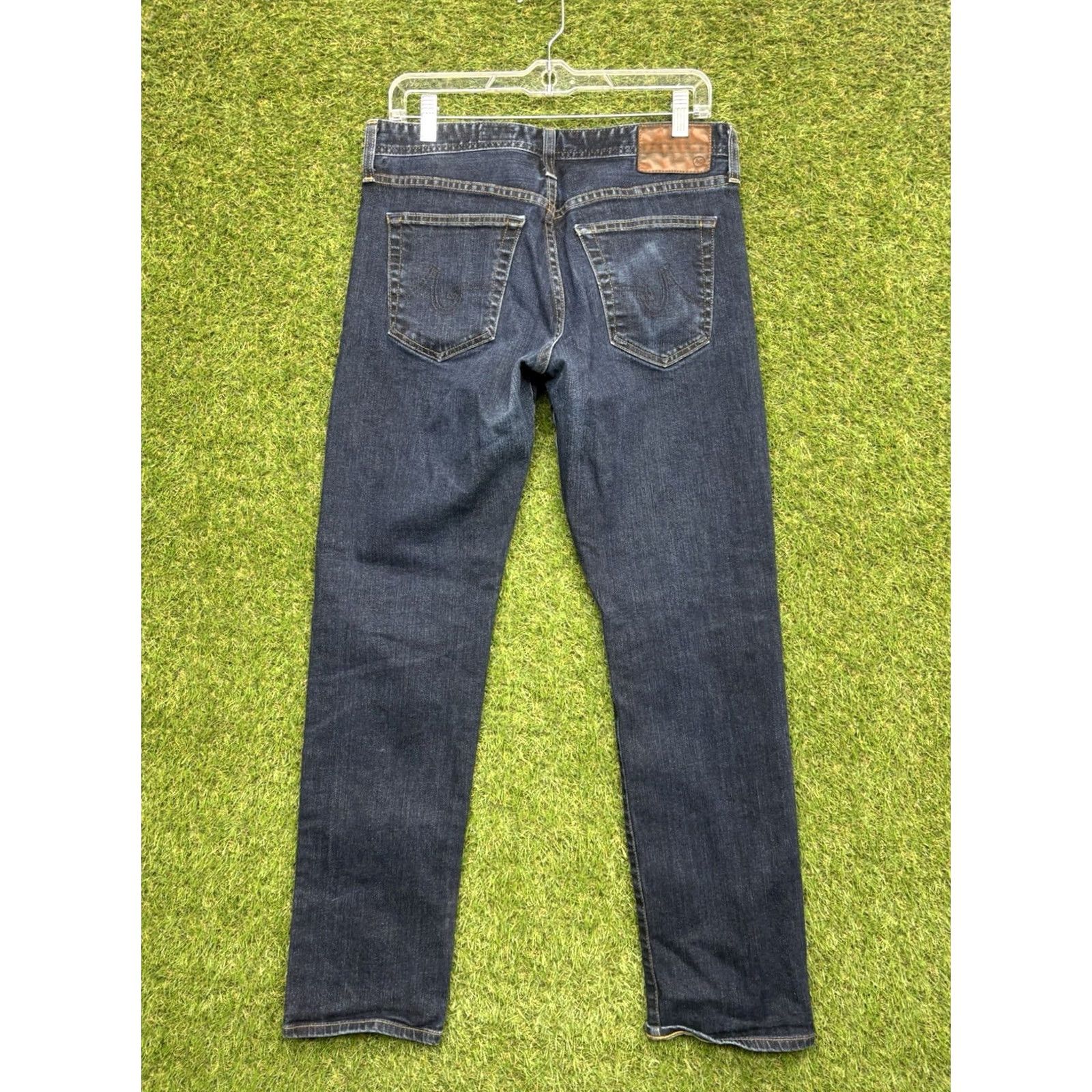 Vintage AG Adriano Goldschmied The Graduate Tailored Leg Jeans Mens 31x32 Dark Wash Blue Denim Regular Size US 31 - 2 Thumbnail