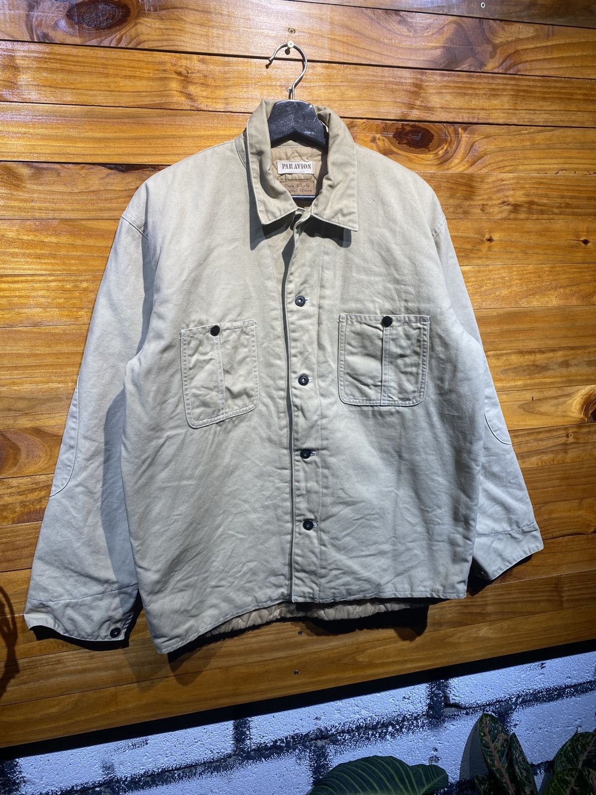 Vintage Vintage Par Avion Rugged Wear Beige Utility Jacket Workwear Size US M / EU 48-50 / 2 - 5 Thumbnail