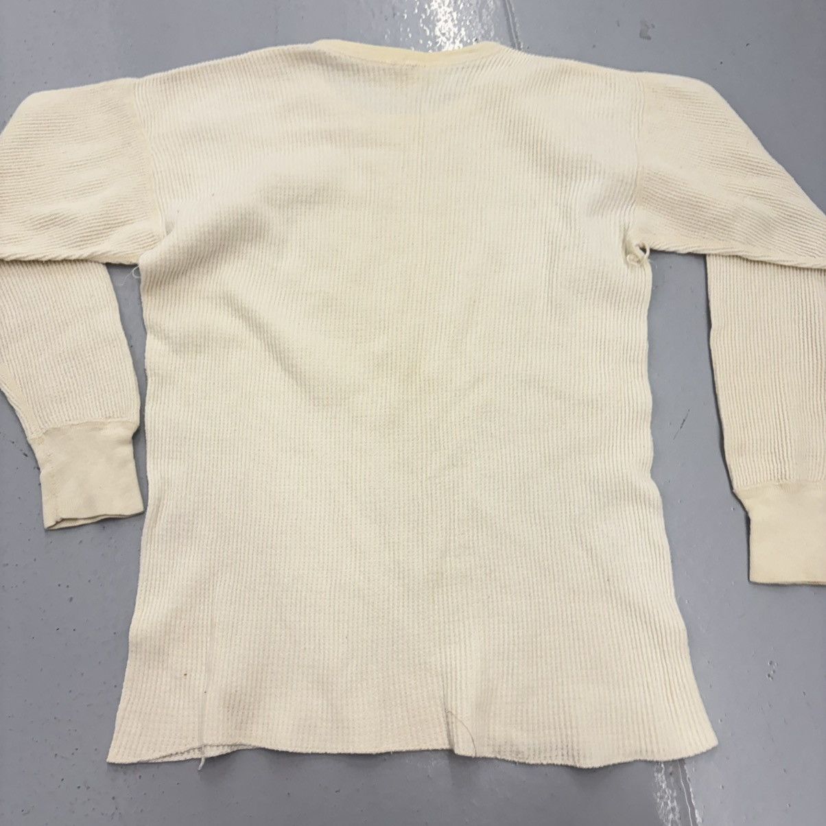 Other Vintage 80s White Cotton Blank Long Sleeve Thermal Shirt Size US S / EU 44-46 / 1 - 3 Thumbnail