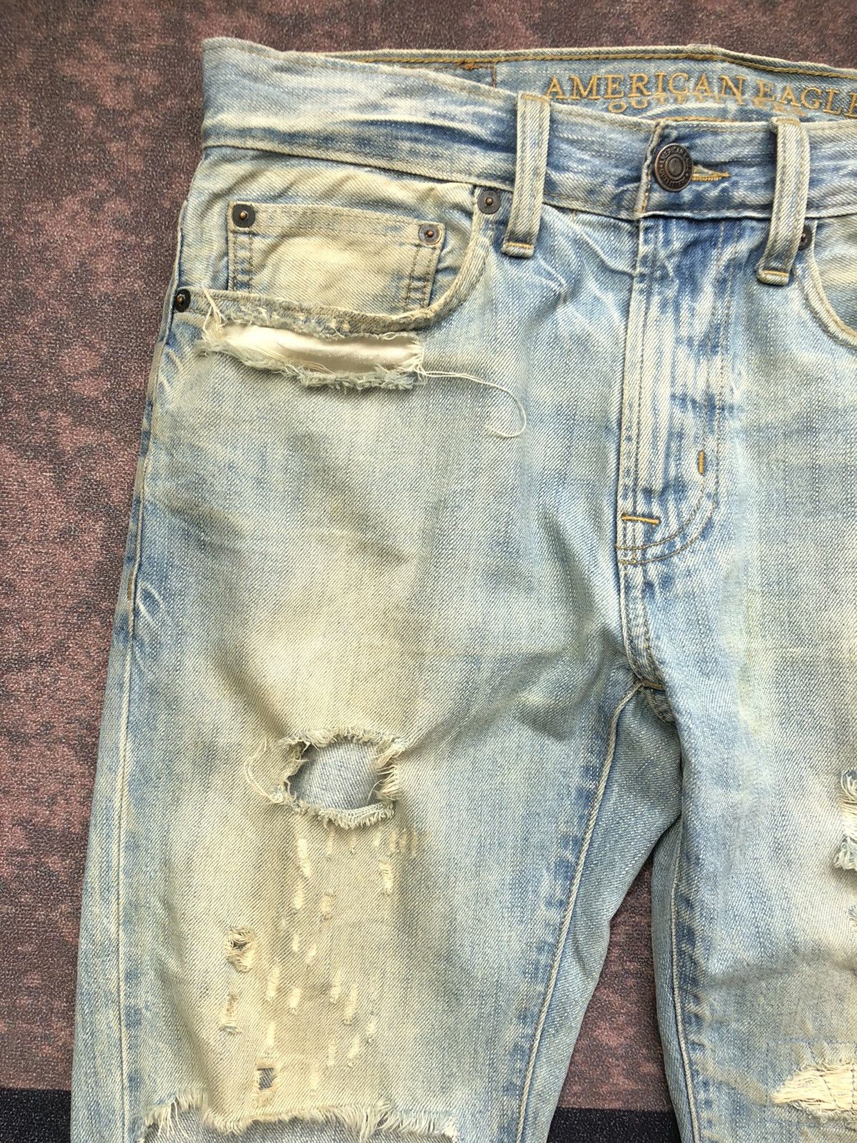 American Eagle Outfitters 💸LASTDROP💸 American Eagle Ripped Rusty Jeans Punk Style Size US 32 / EU 48 - 5 Thumbnail