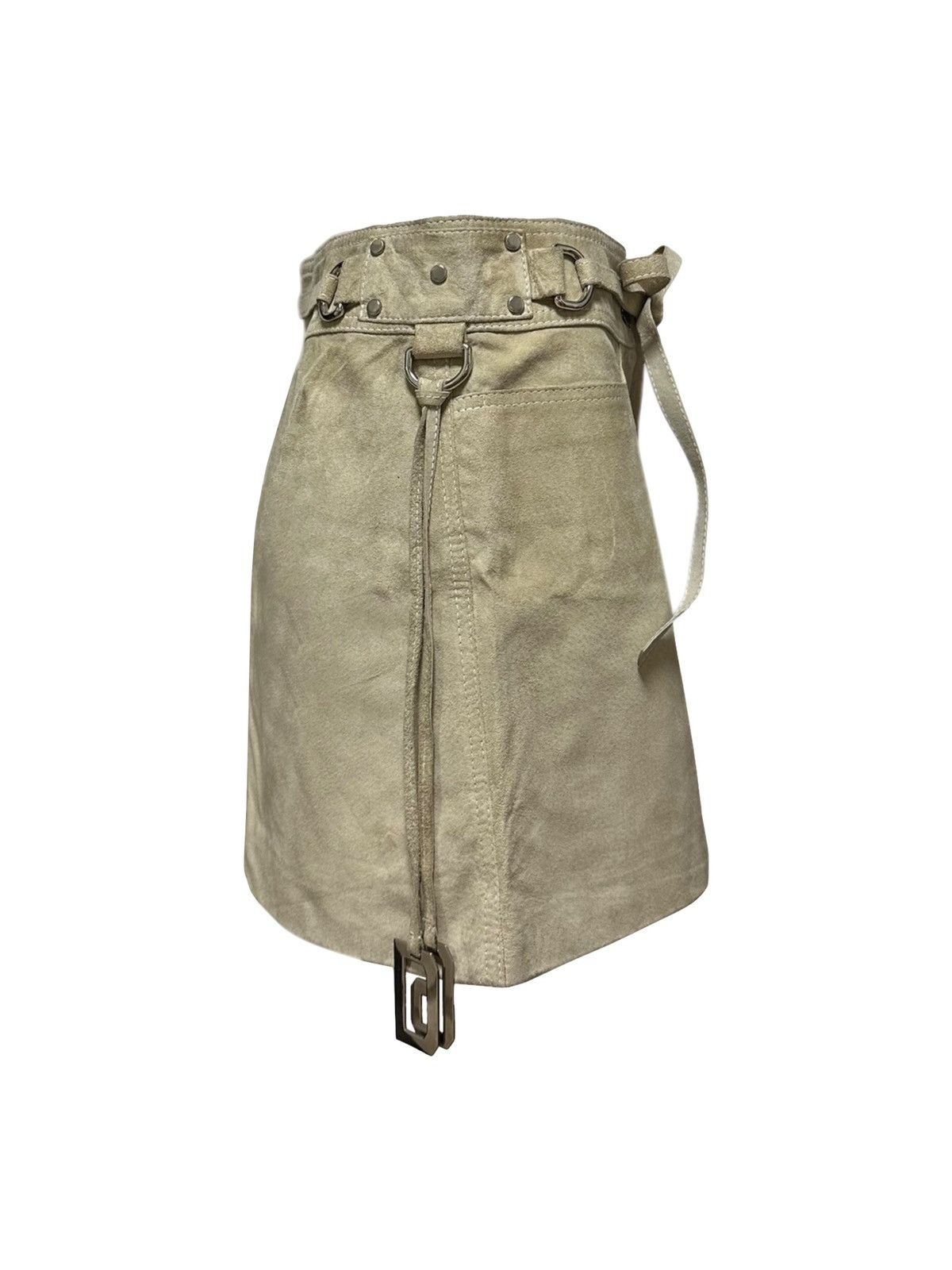 Dolce & Gabbana DOLCE&GABBANA Vintage Suede Leather Mini Skirt Size 40" / US 18 - 3 Thumbnail