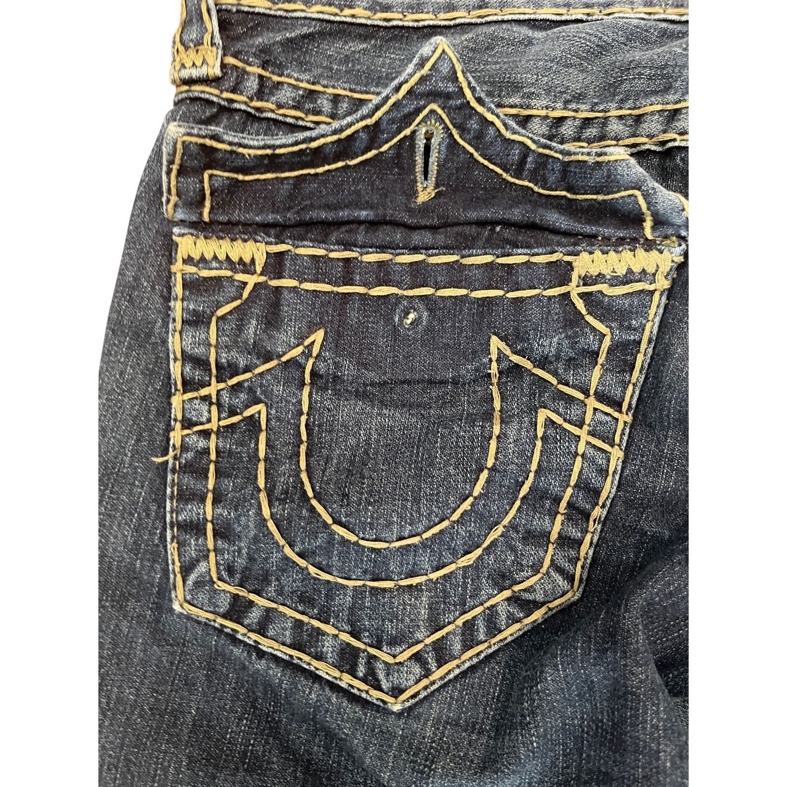 True Religion True Religion, Billy Super T, Gold Stitch Denim, Made USA 29 Size 29" - 6 Thumbnail
